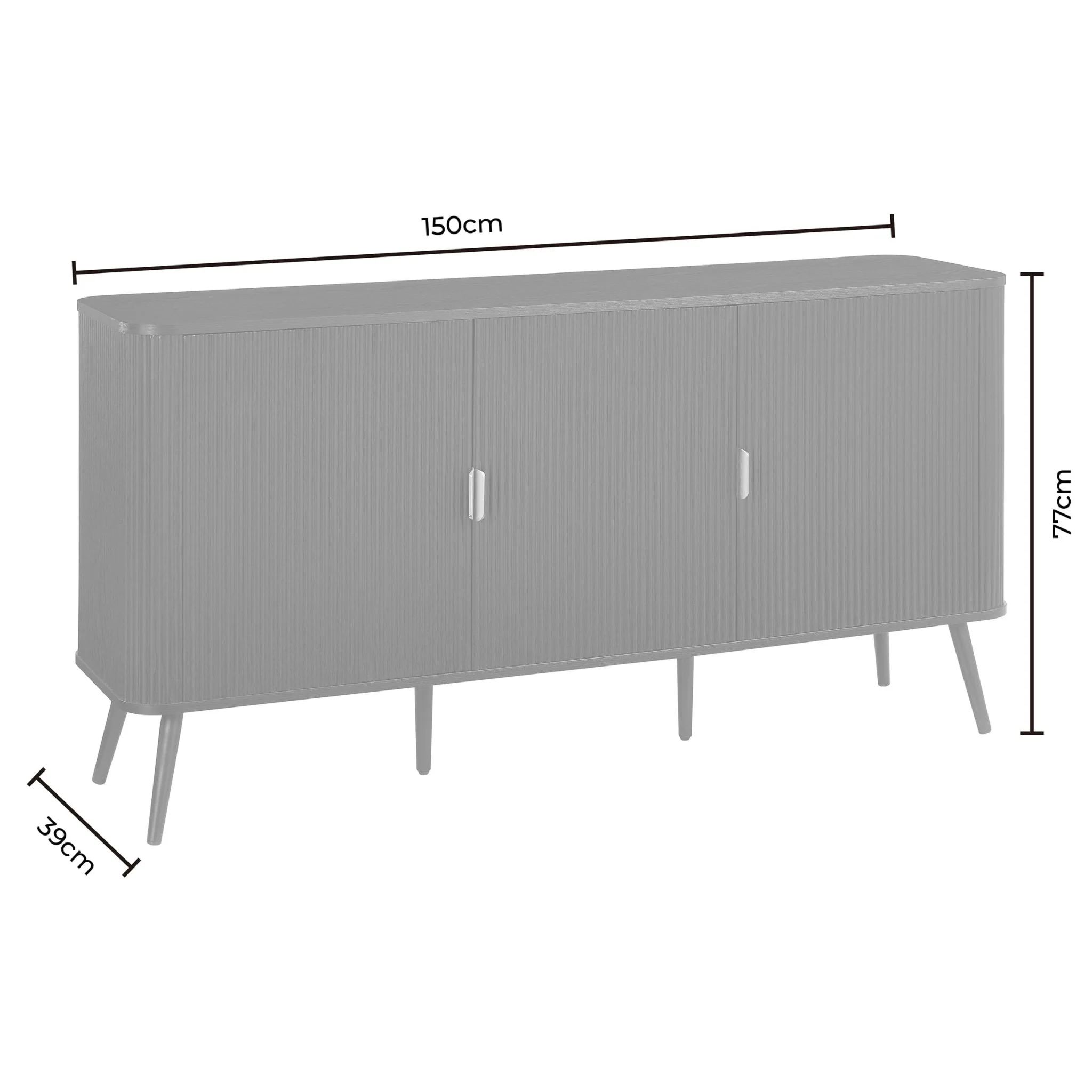Hattie 3 Door Sideboard - Walnut - Image 9