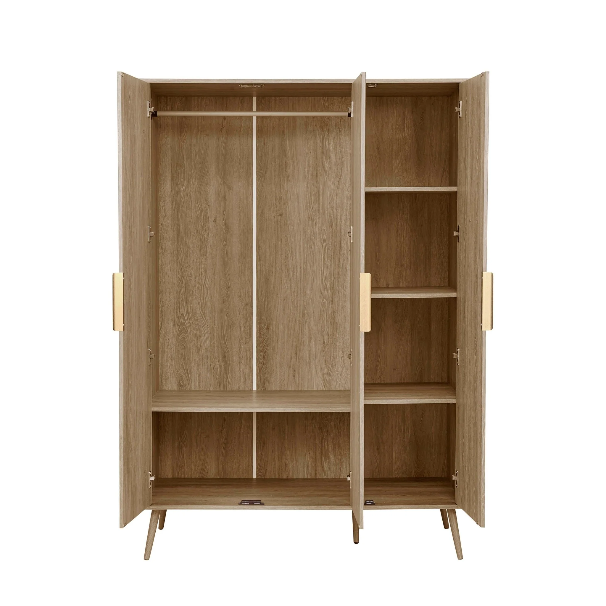 Hattie 3 Door Wardrobe - Light Wood - Image 3