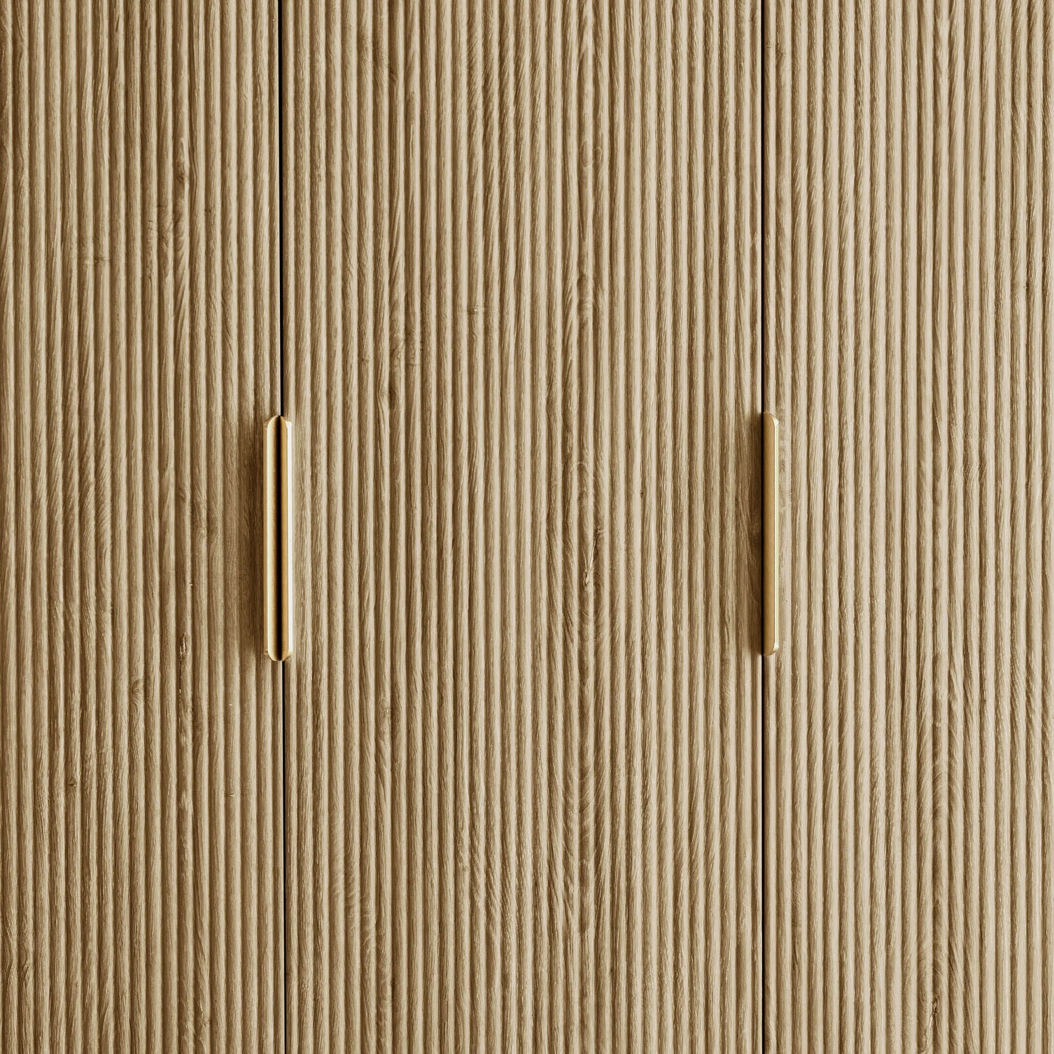 Hattie 3 Door Wardrobe - Light Wood - Image 6