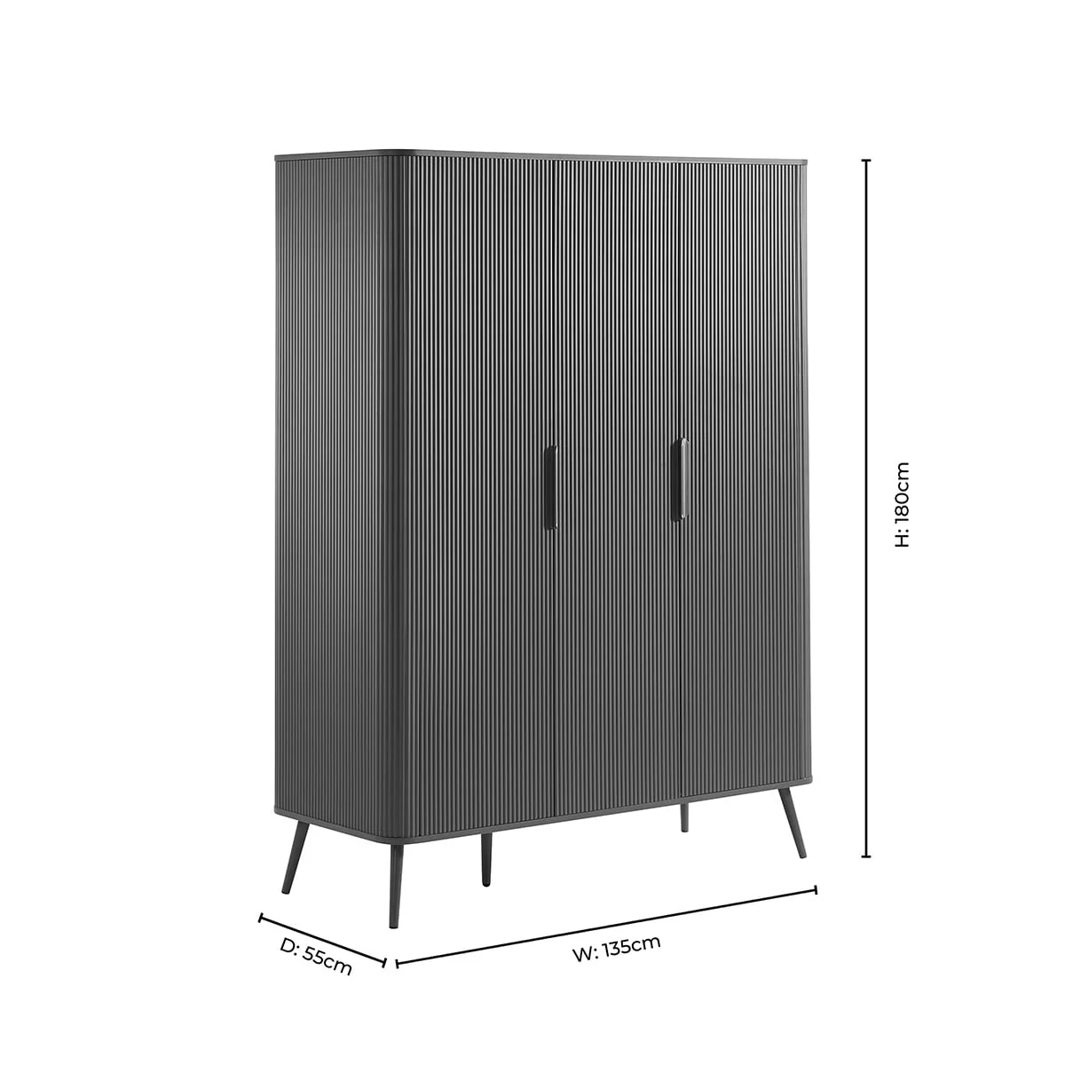 Hattie 3 Door Wardrobe - Midnight - Image 8