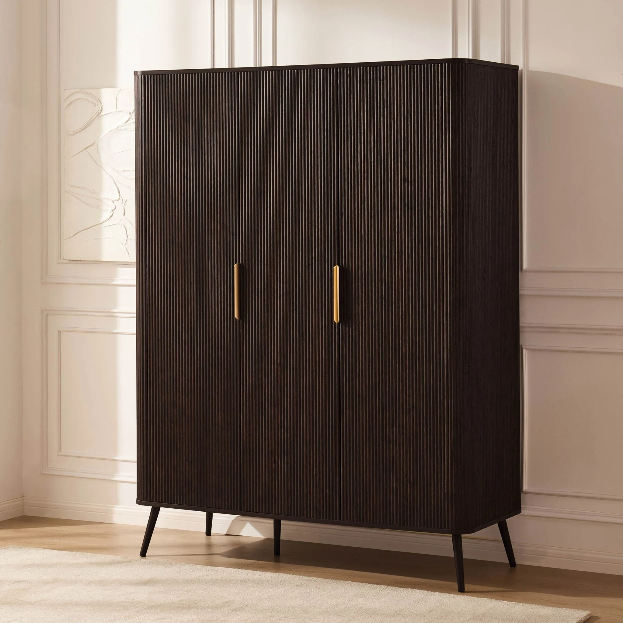 Hattie 3 Door Wardrobe - Walnut - Image 2