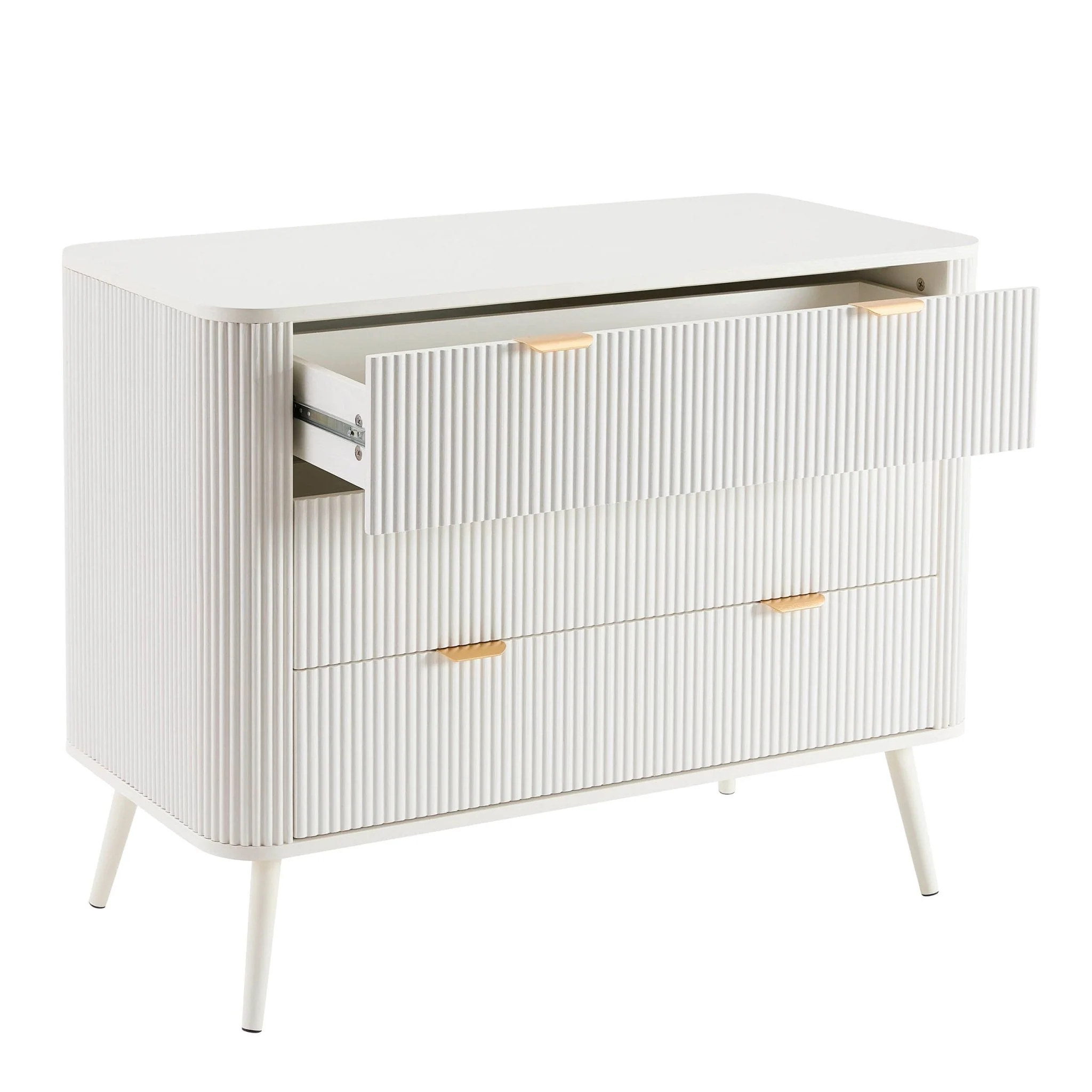 Hattie 3 Drawer Large Chest - Warm White - Image 3