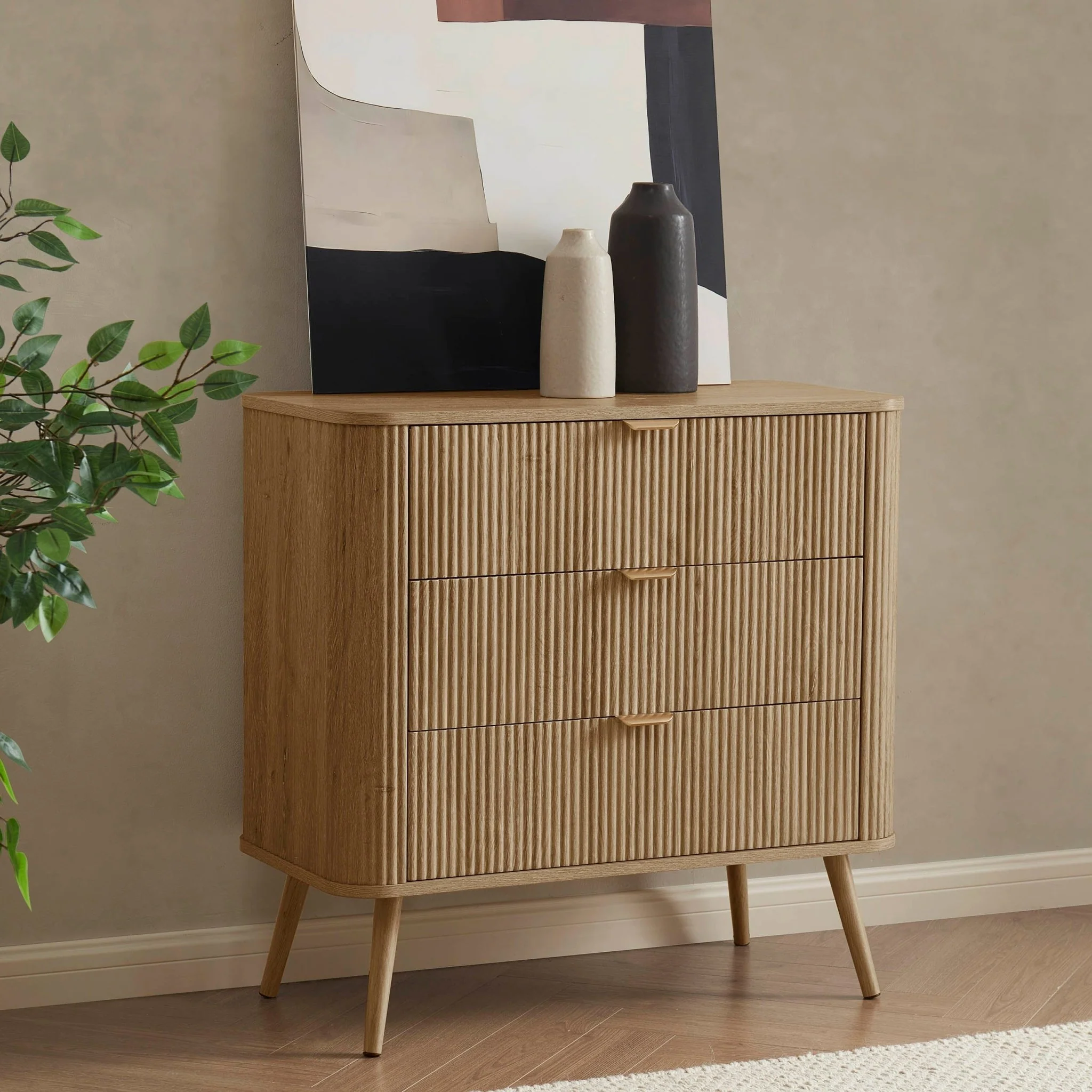 Hattie 3 Drawer Small Chest - Light Wood