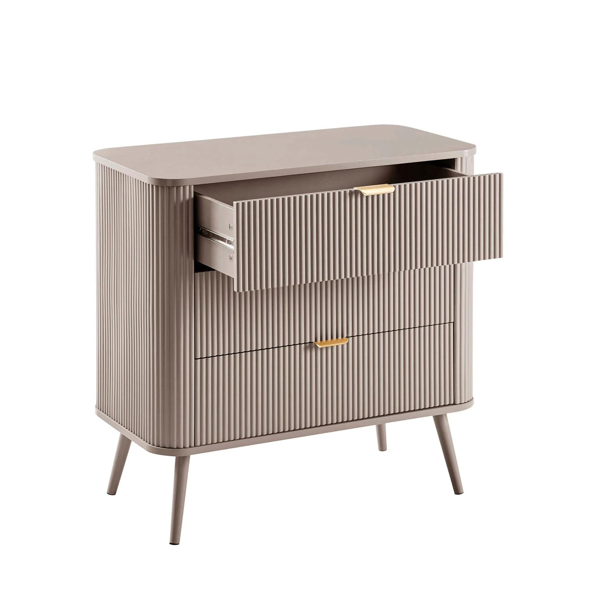 Hattie 3 Drawer Small Chest - Taupe - Image 4