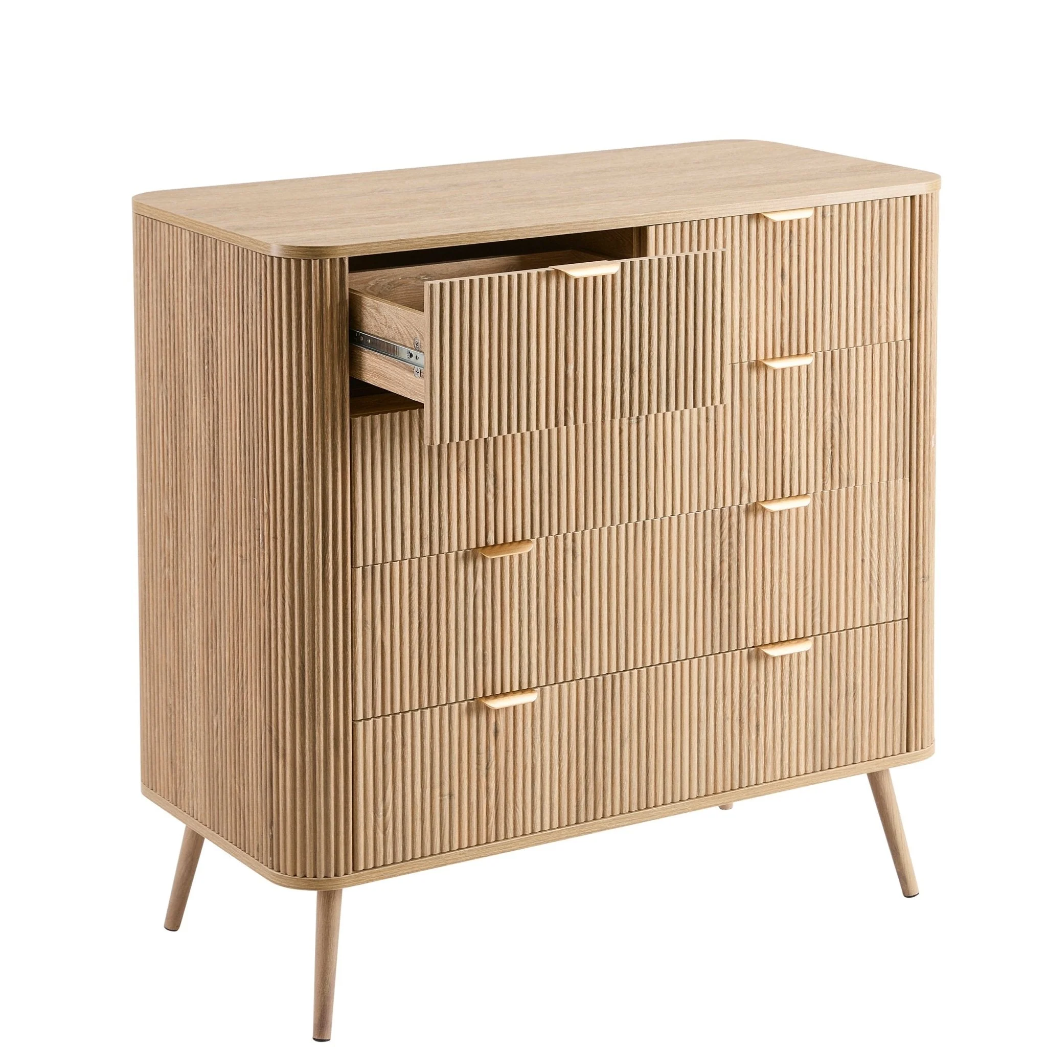 Hattie 5 Drawer Chest - Light Wood - Image 3
