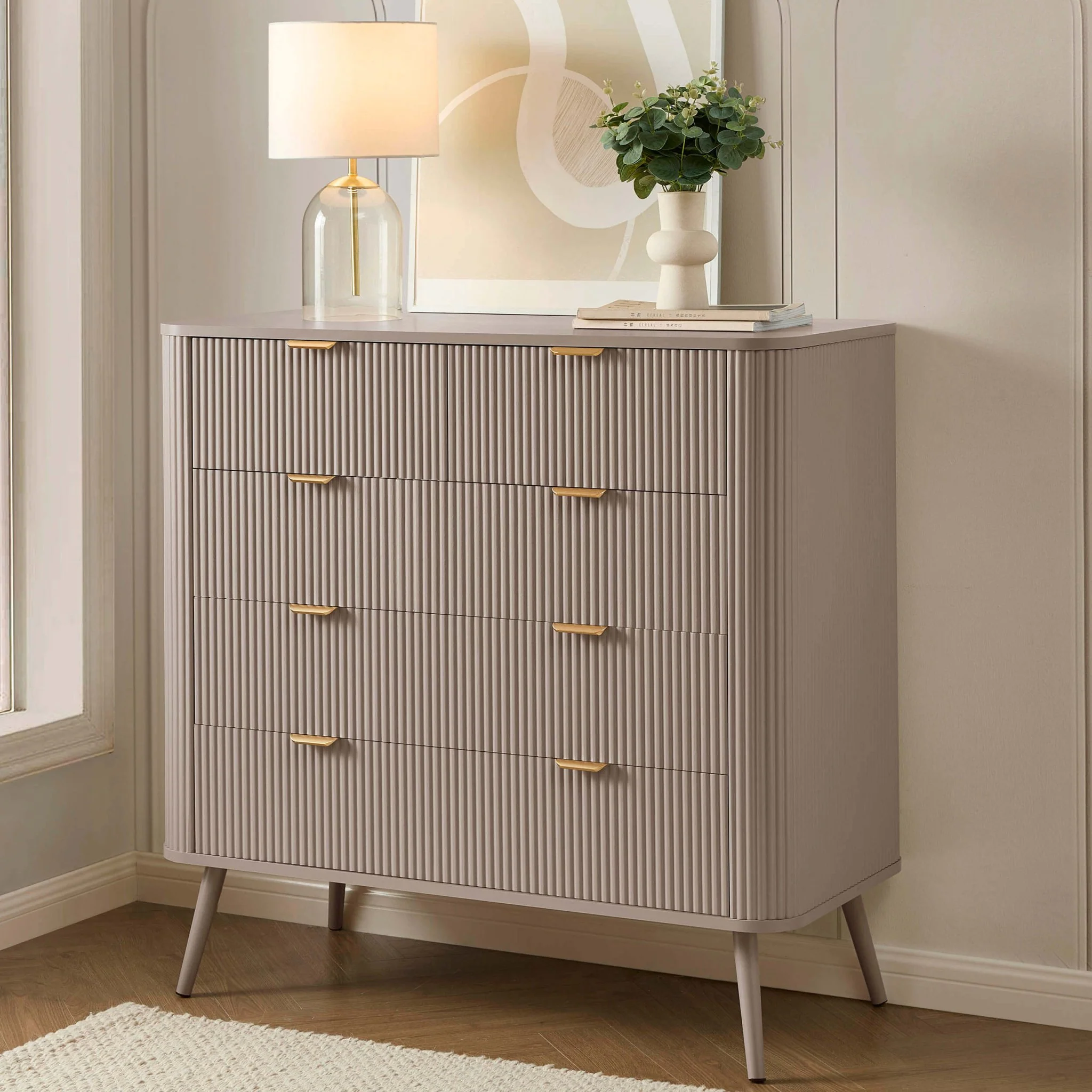 Hattie 5 Drawer Chest - Taupe