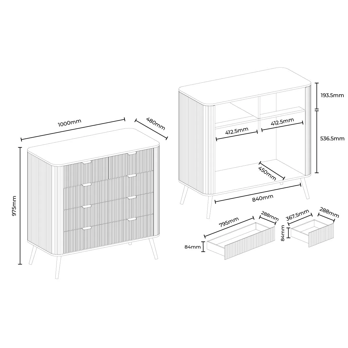 Hattie 5 Drawer Chest - Warm White - Image 6