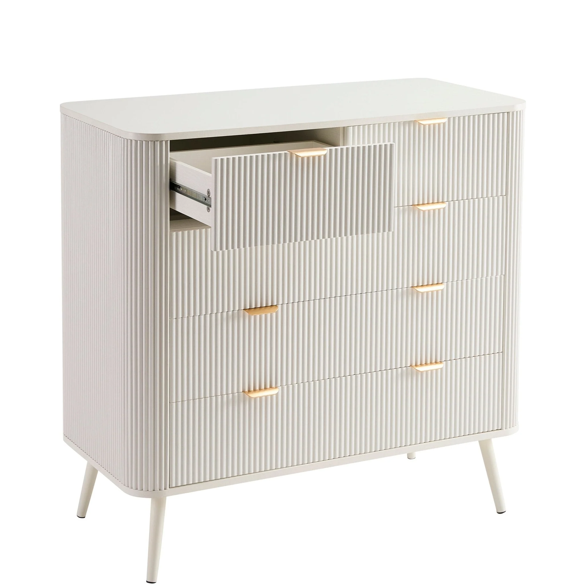Hattie 5 Drawer Chest - Warm White - Image 3