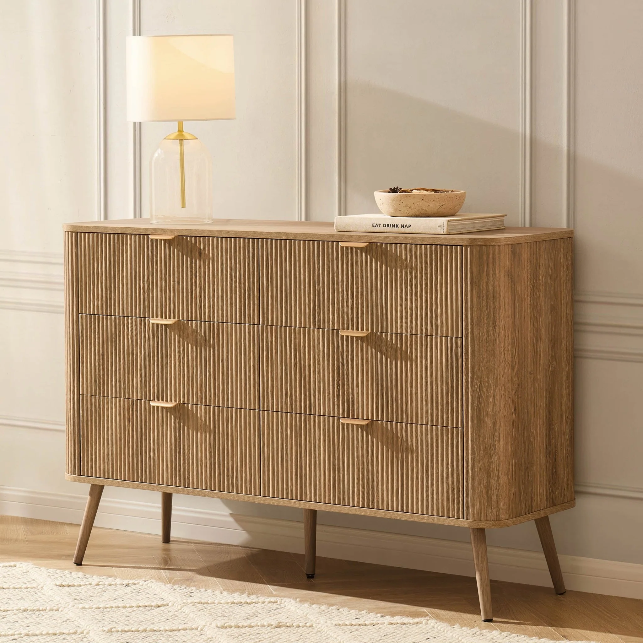 Hattie 6 Drawer Large Chest - Light Wood