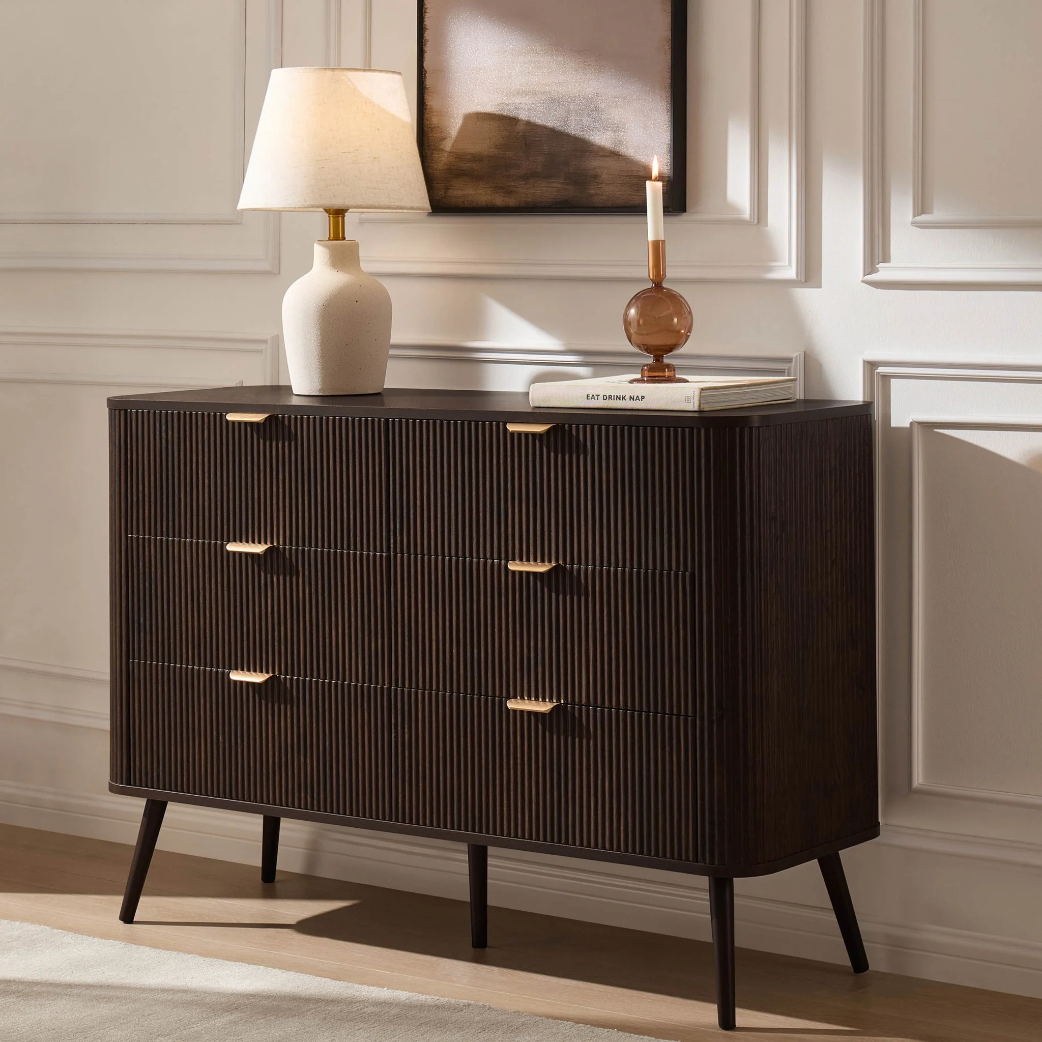 Hattie 6 Drawer Large Chest - Walnut