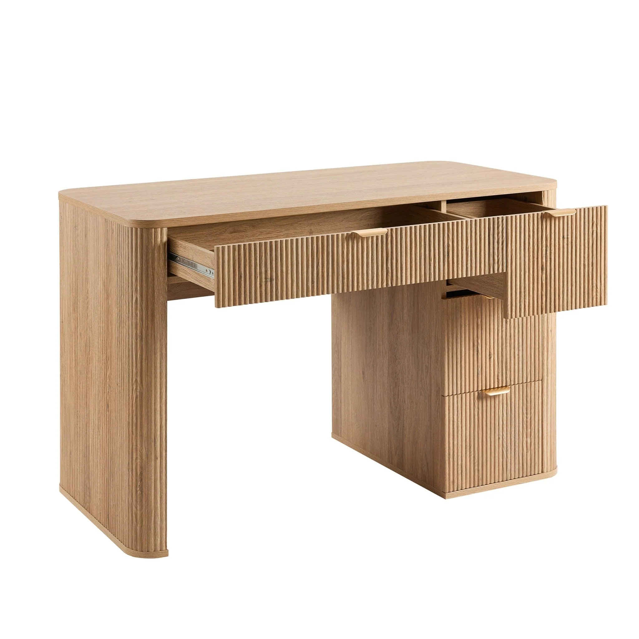 Hattie Large Dressing Table with Drawers - Light Wood - Image 3