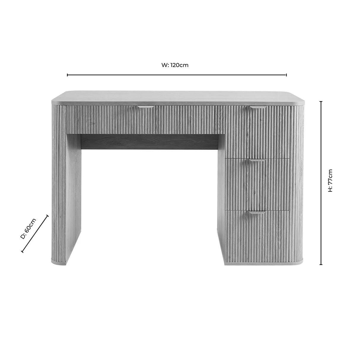 Hattie Large Dressing Table with Drawers - Warm White - Image 7