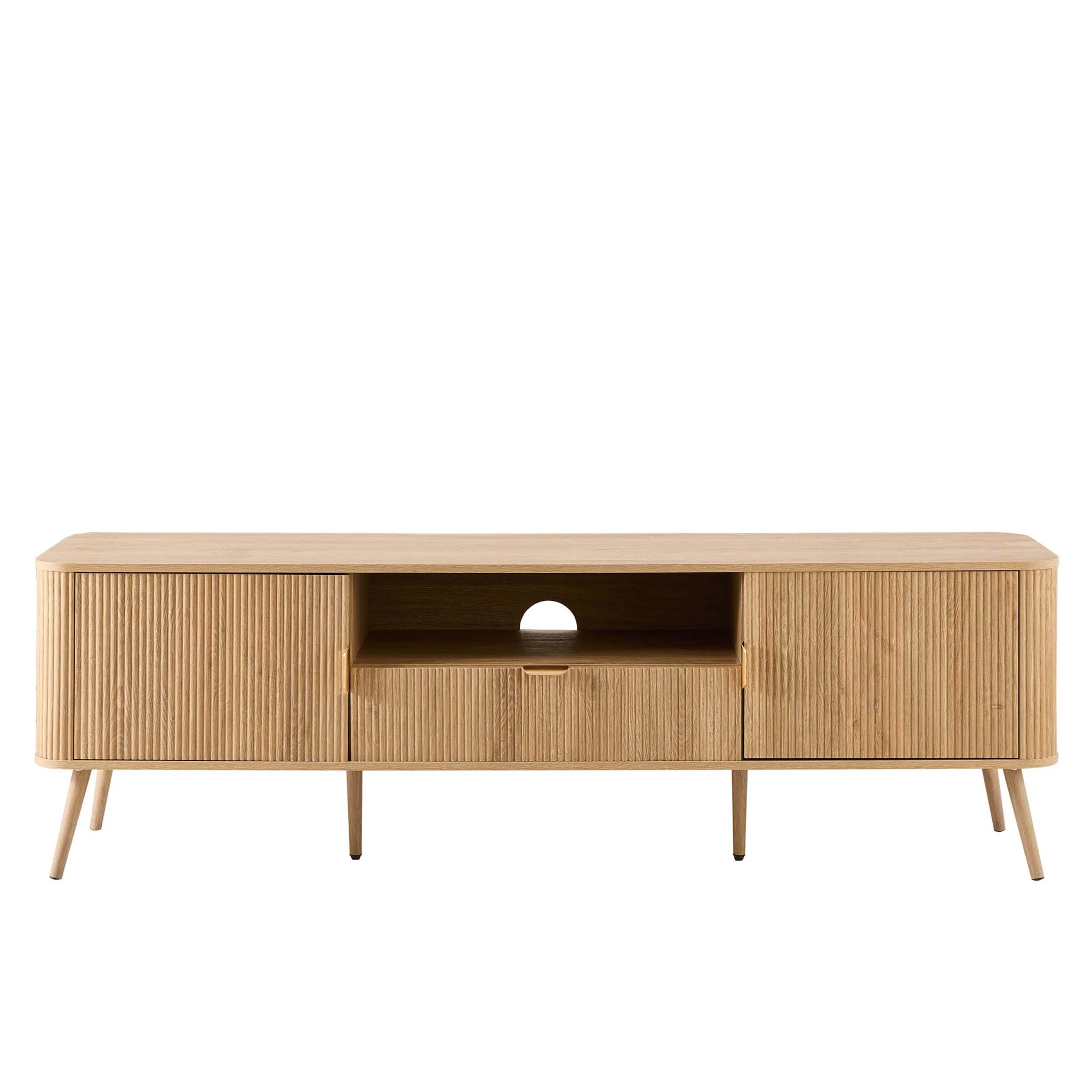 Hattie Large TV Unit for TVs up to 75"- Light Wood - Image 3