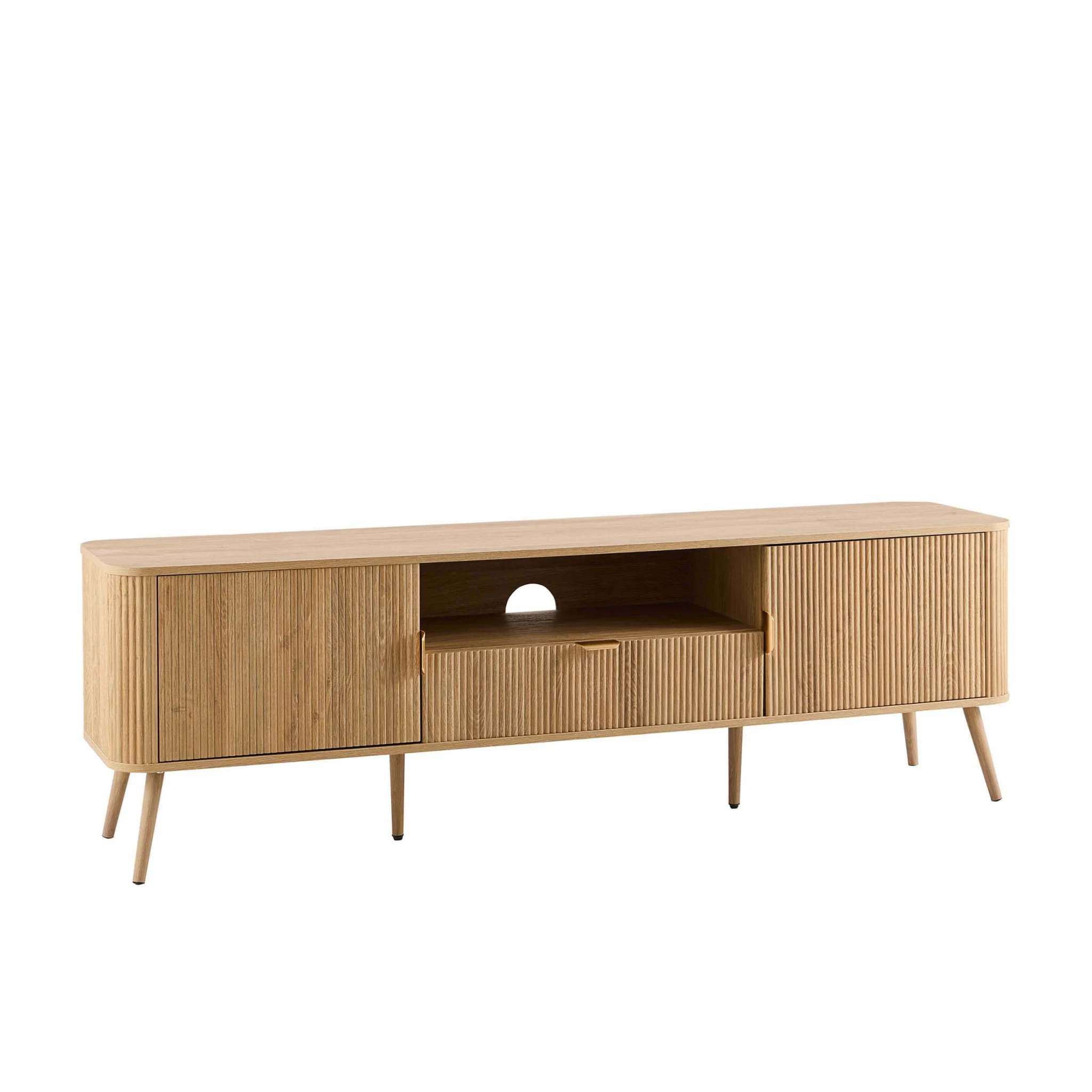 Hattie Large TV Unit for TVs up to 75"- Light Wood - Image 4