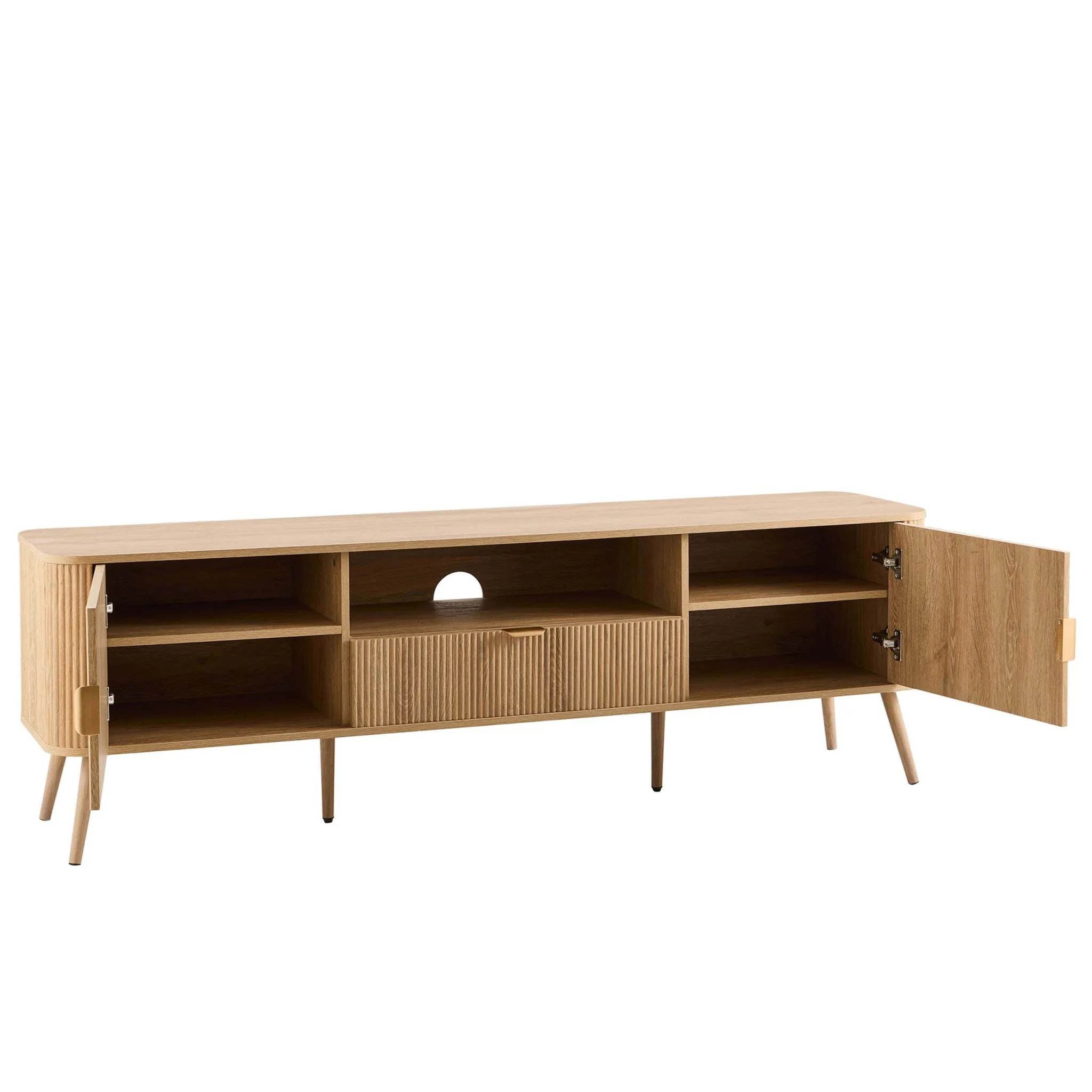Hattie Large TV Unit for TVs up to 75"- Light Wood - Image 5