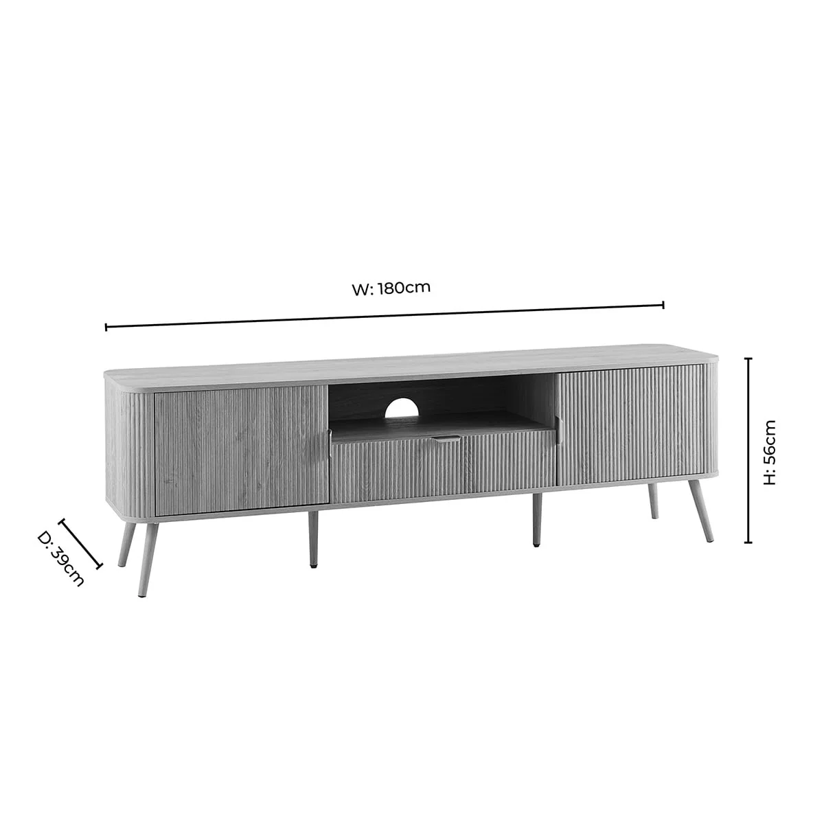 Hattie Large TV Unit for TVs up to 75"- Light Wood - Image 8