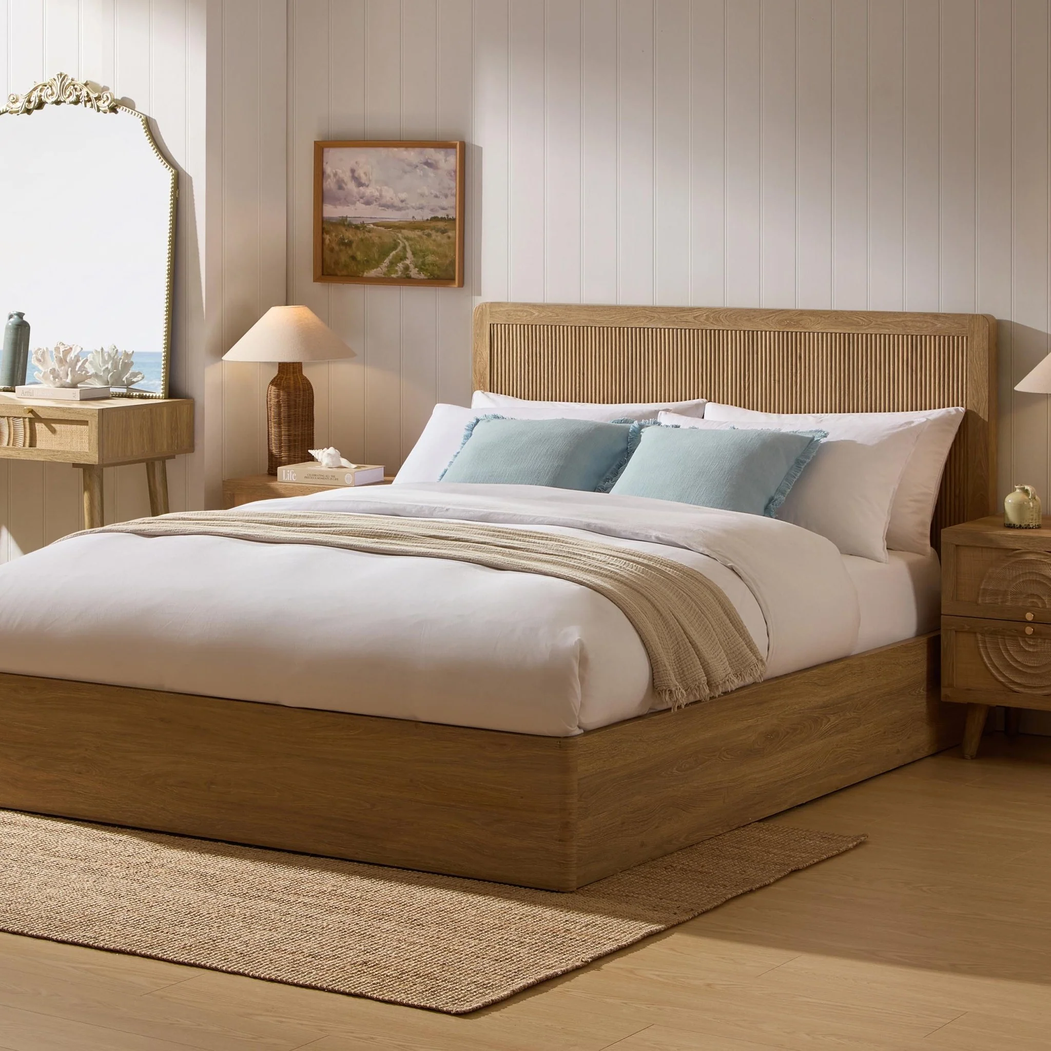 Hattie Ottoman Storage Bed - Light Wood - Image 3