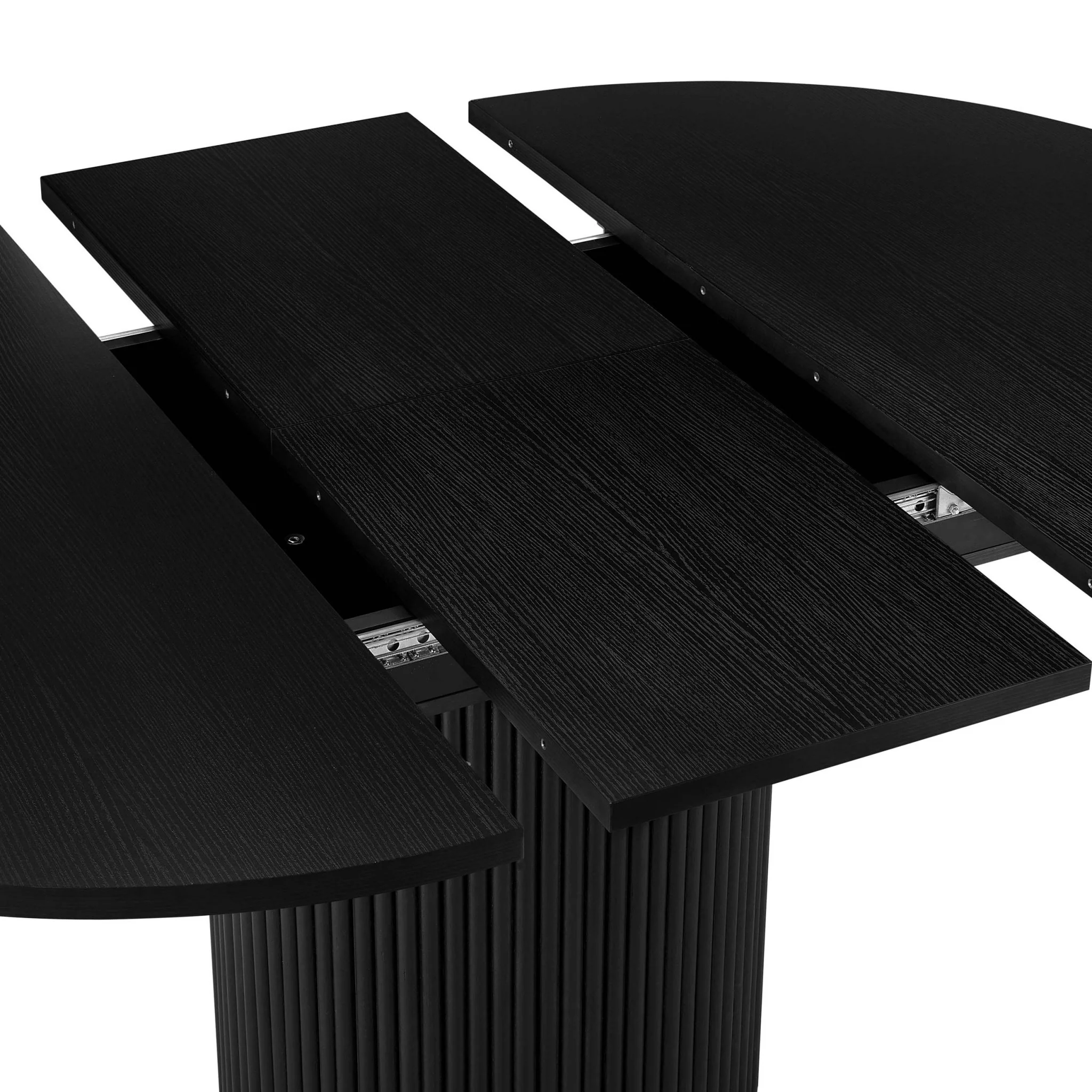 Hattie Oval Extendable 4-6 Seater Dining Table - Black - Image 7