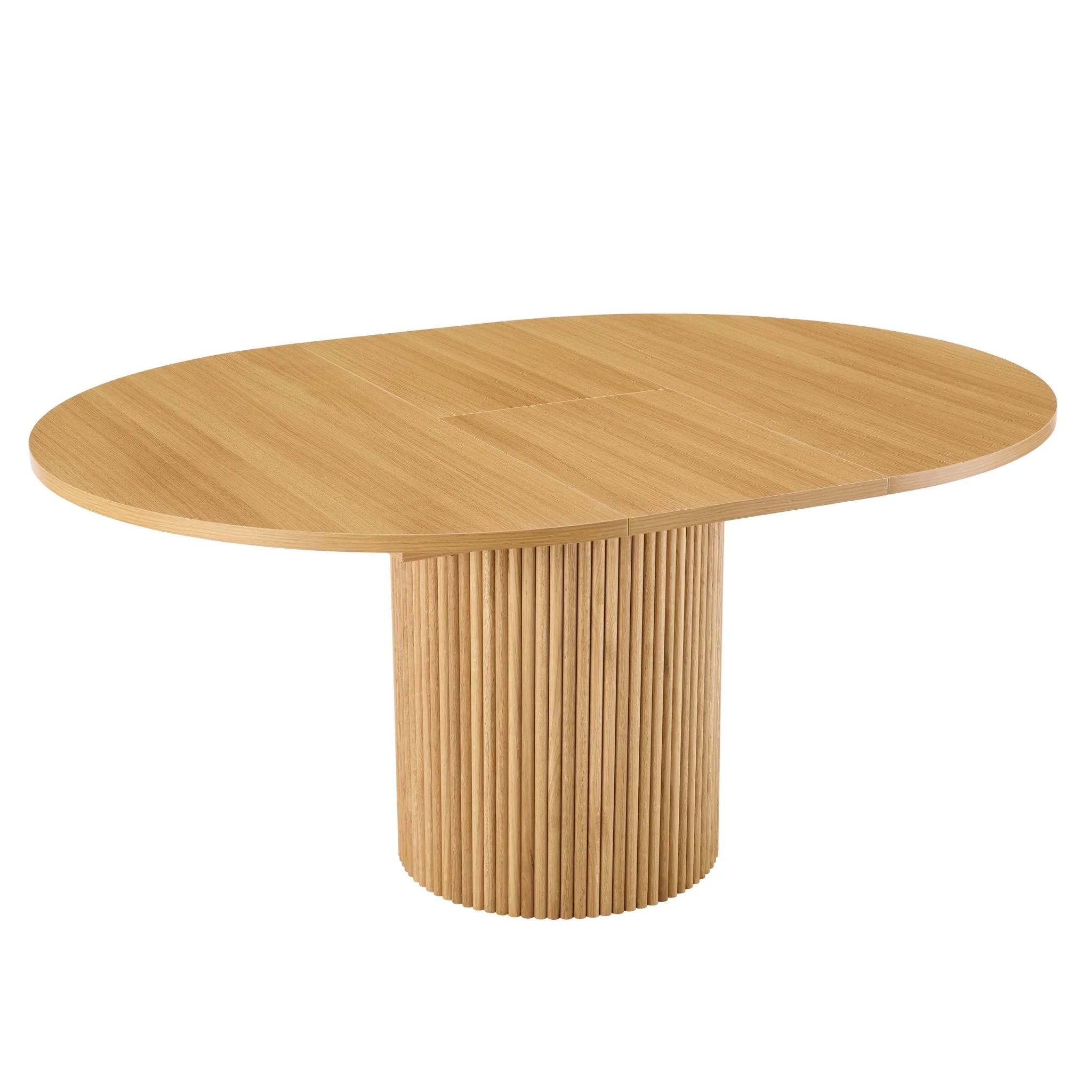 Hattie Oval Extendable 4-6 Seater Dining Table - Light Wood - Image 5