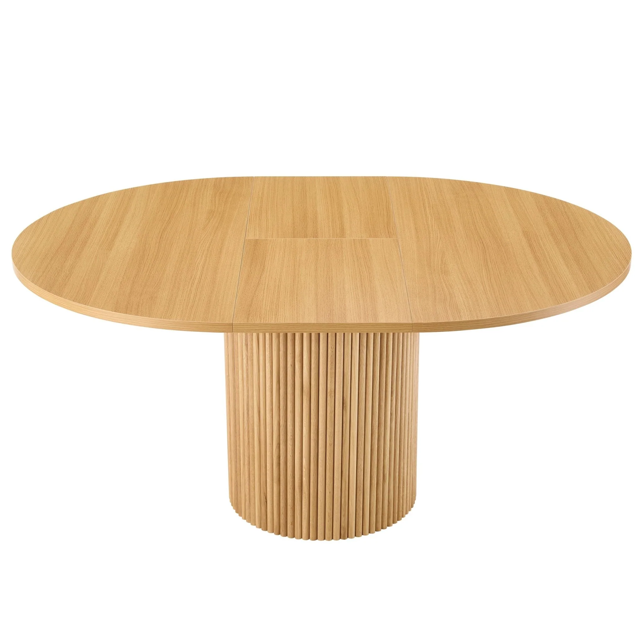 Hattie Oval Extendable 4-6 Seater Dining Table - Light Wood - Image 7