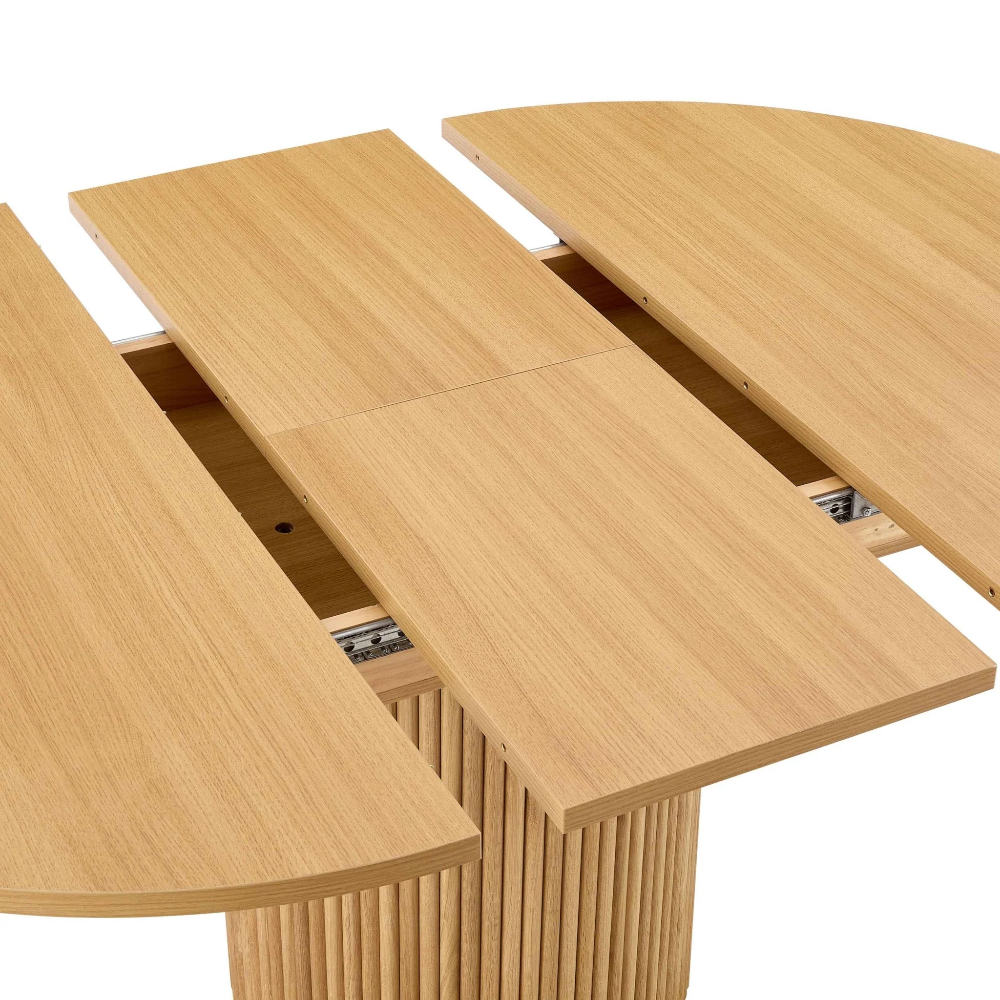 Hattie Oval Extendable 4-6 Seater Dining Table - Light Wood - Image 8