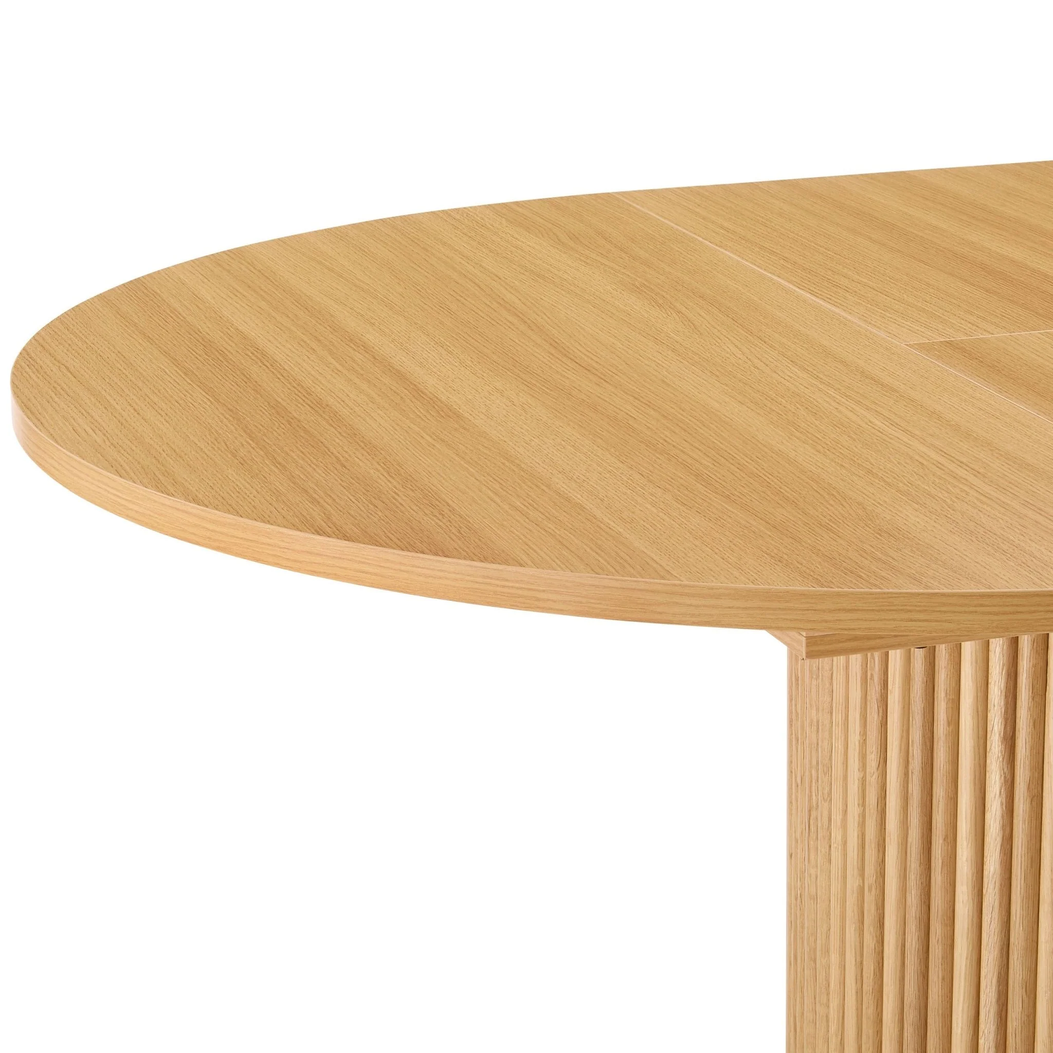 Hattie Oval Extendable 4-6 Seater Dining Table - Light Wood - Image 9