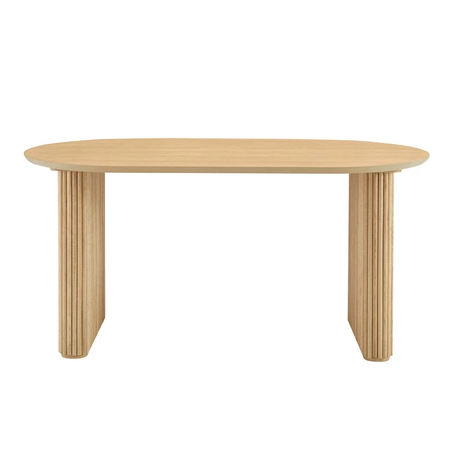 Hattie Panel Oval 4-6 Seater Dining Table - Natural - Image 6