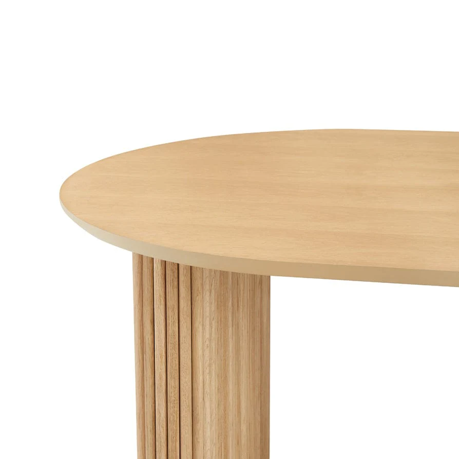 Hattie Panel Oval 4-6 Seater Dining Table - Natural - Image 7