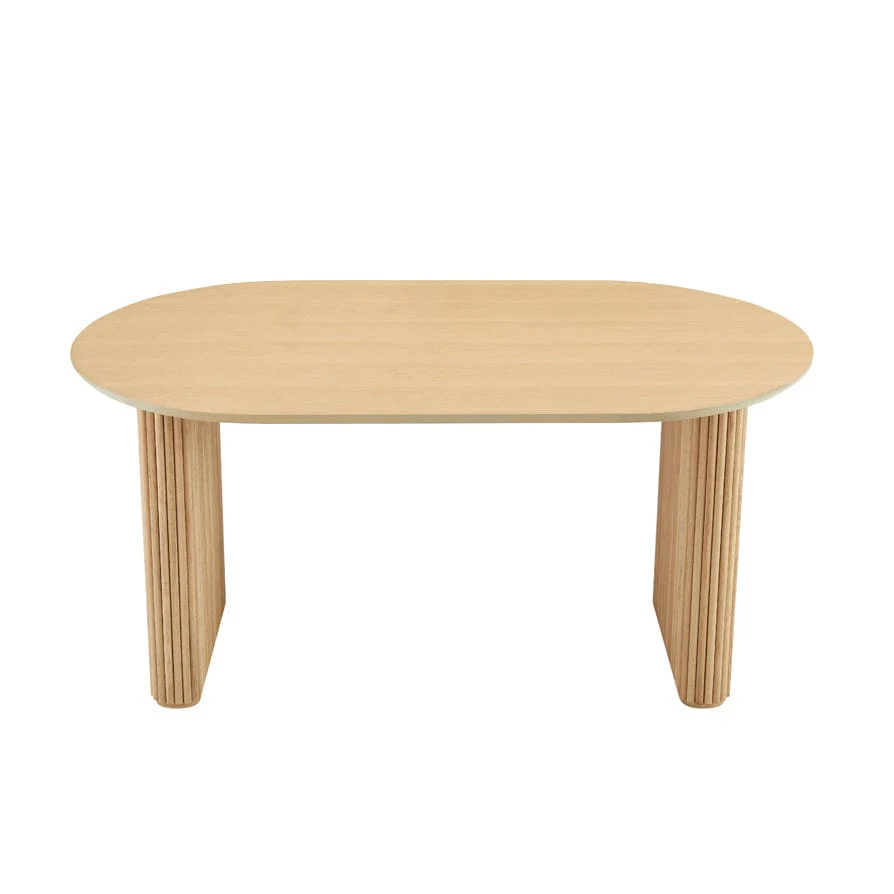 Hattie Panel Oval 4-6 Seater Dining Table - Natural - Image 8