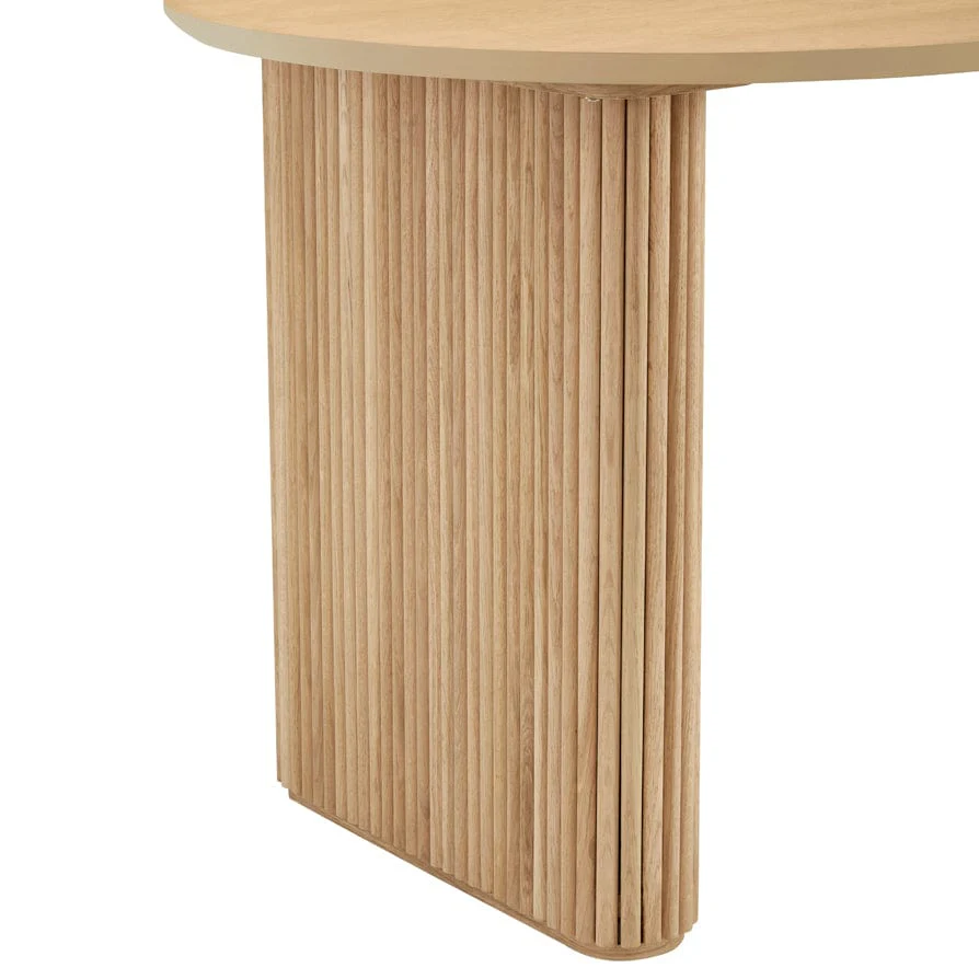 Hattie Panel Oval 4-6 Seater Dining Table - Natural - Image 9