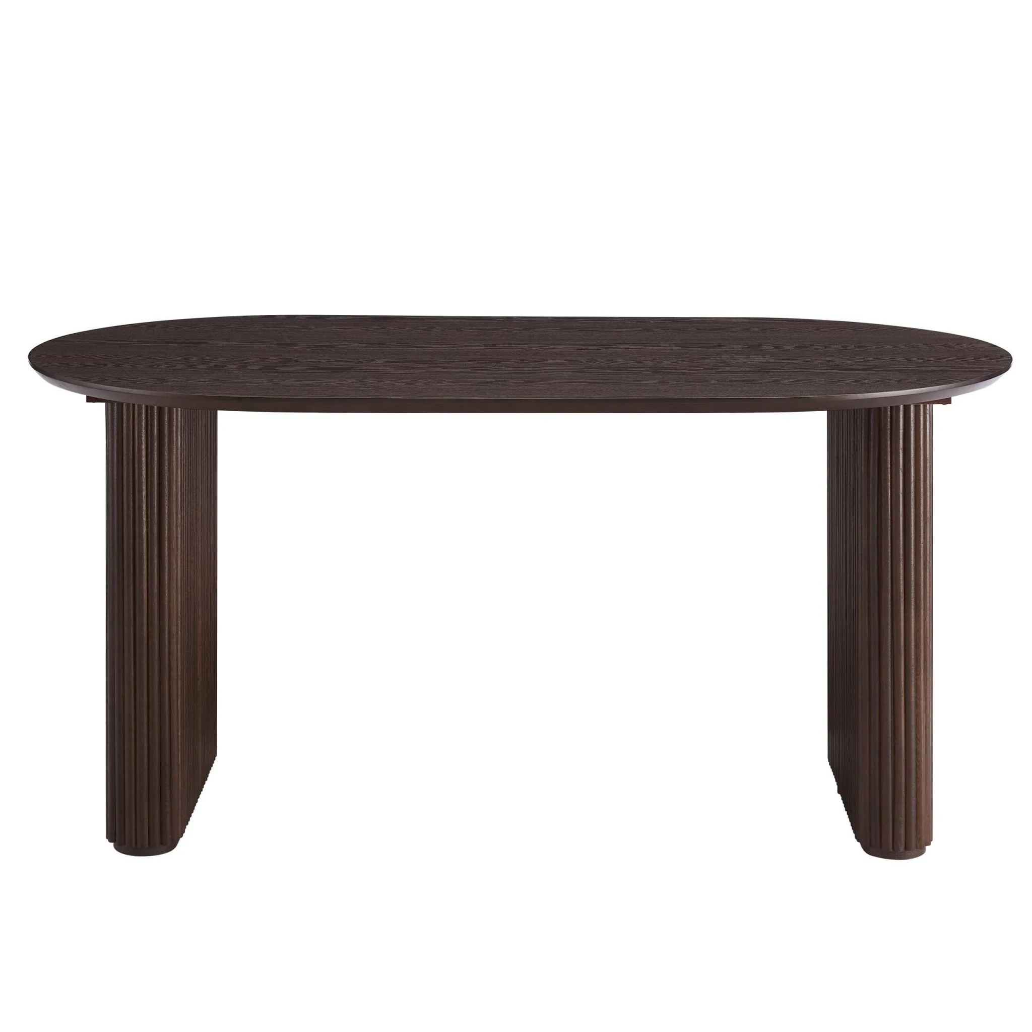 Hattie Panel Oval 4-6 Seater Dining Table - Walnut - Image 2