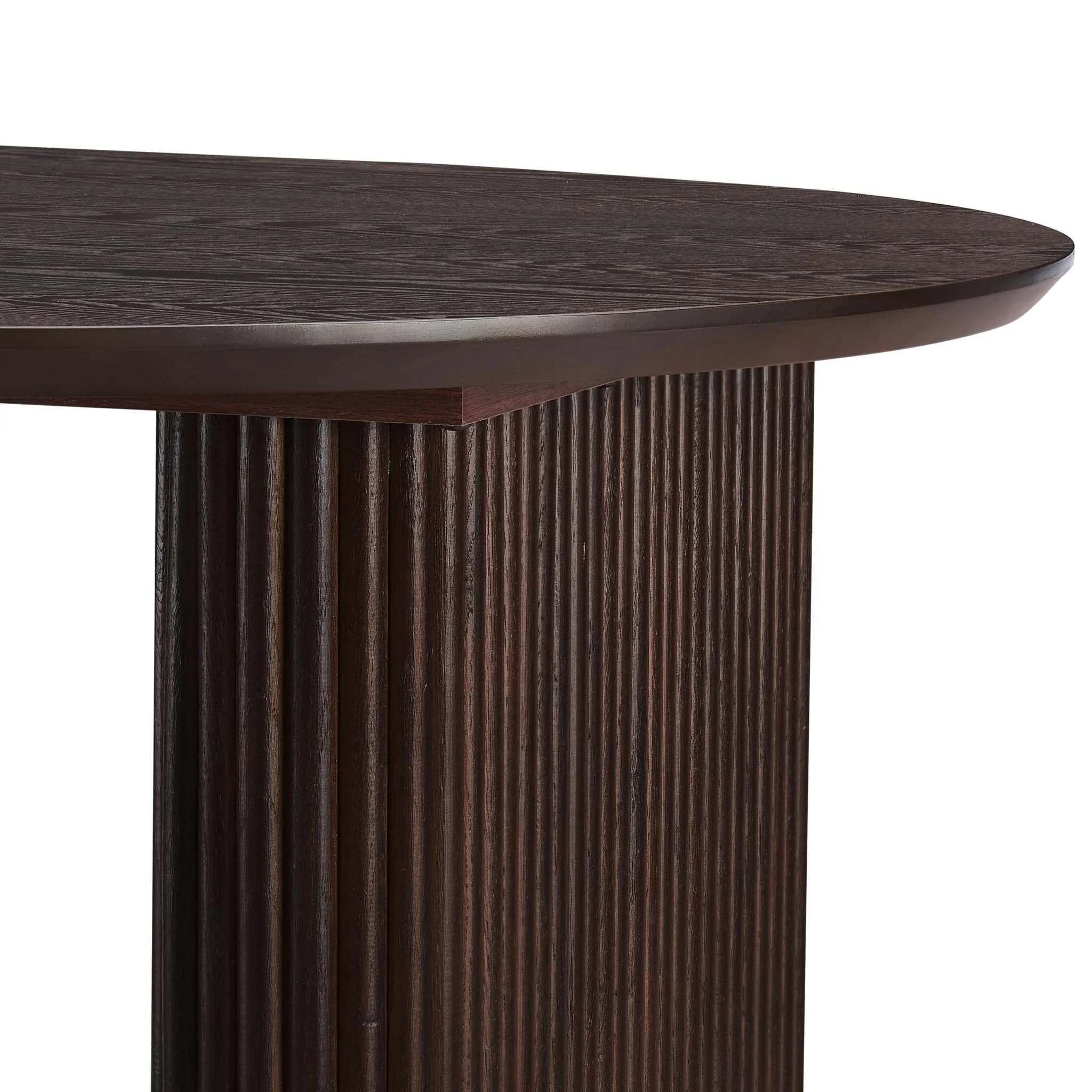 Hattie Panel Oval 4-6 Seater Dining Table - Walnut - Image 3