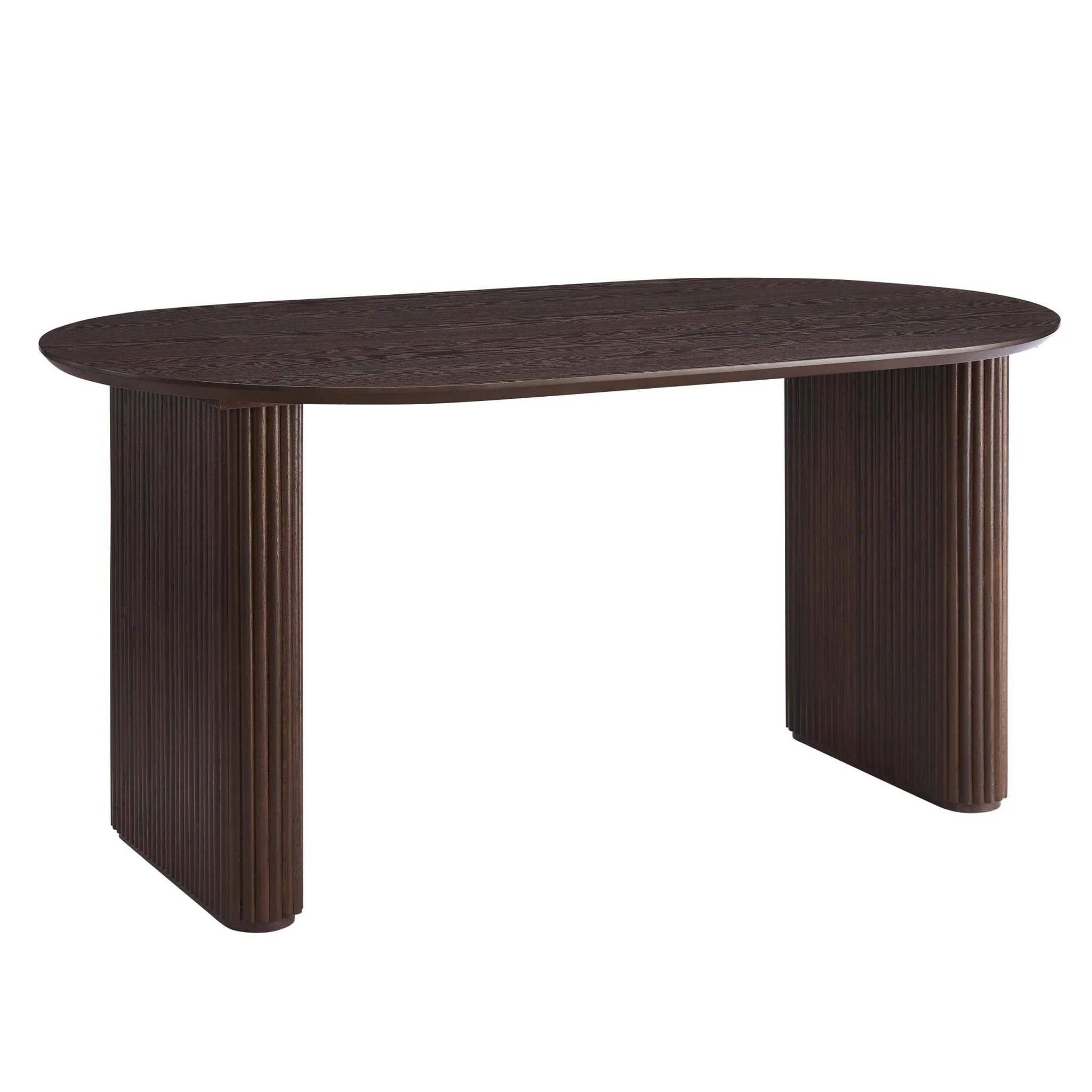 Hattie Panel Oval 4-6 Seater Dining Table - Walnut - Image 4