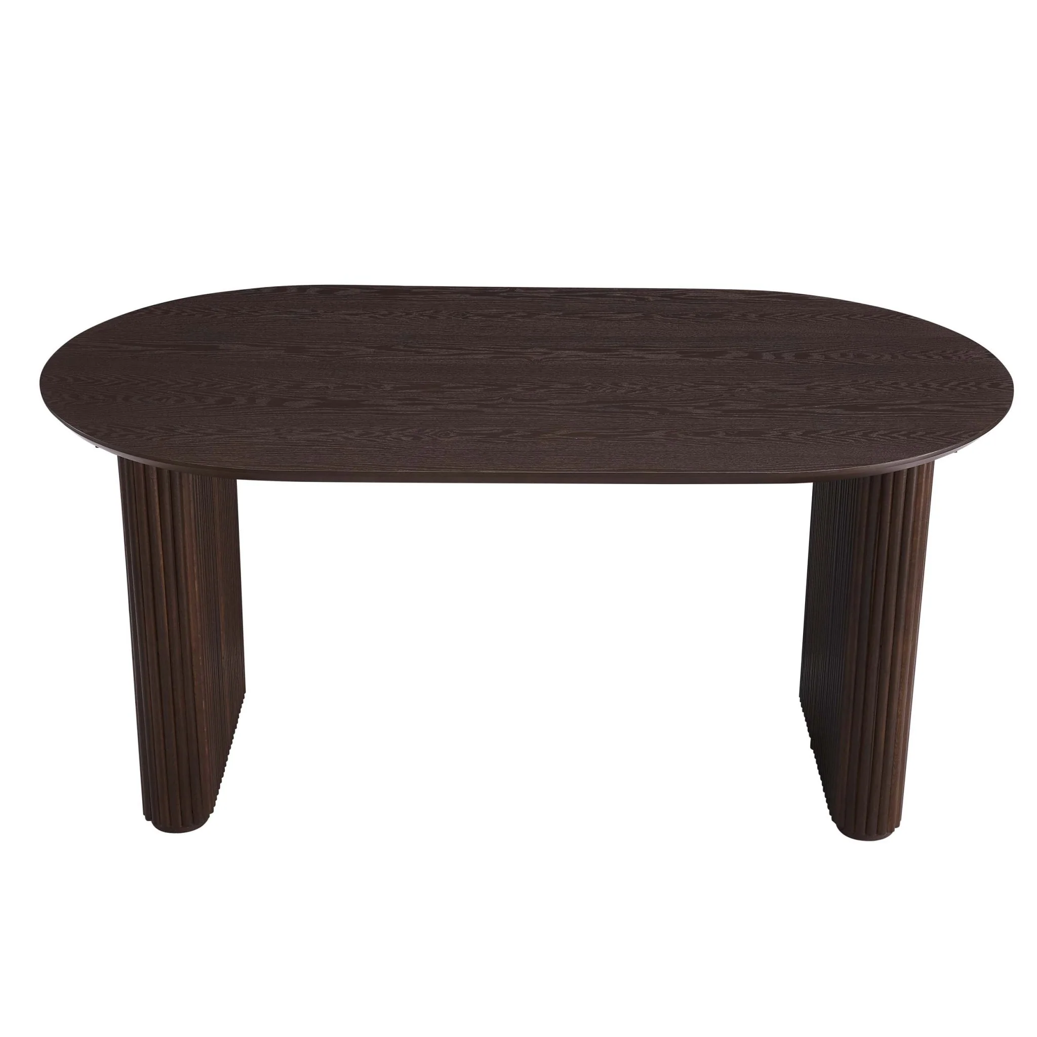 Hattie Panel Oval 4-6 Seater Dining Table - Walnut - Image 5