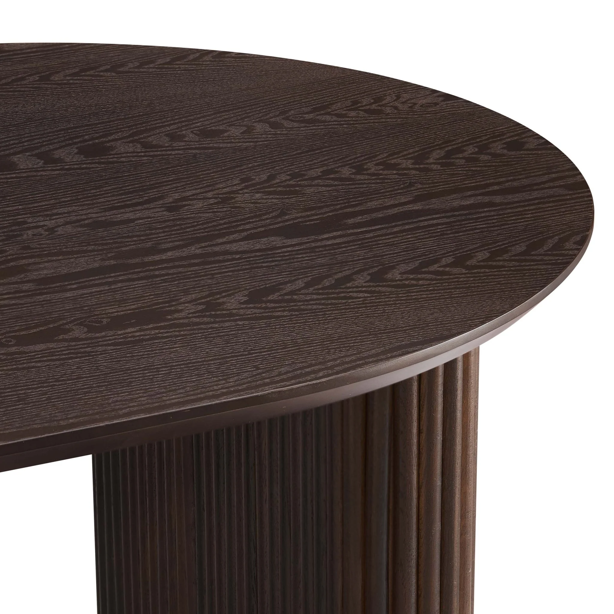 Hattie Panel Oval 4-6 Seater Dining Table - Walnut - Image 6