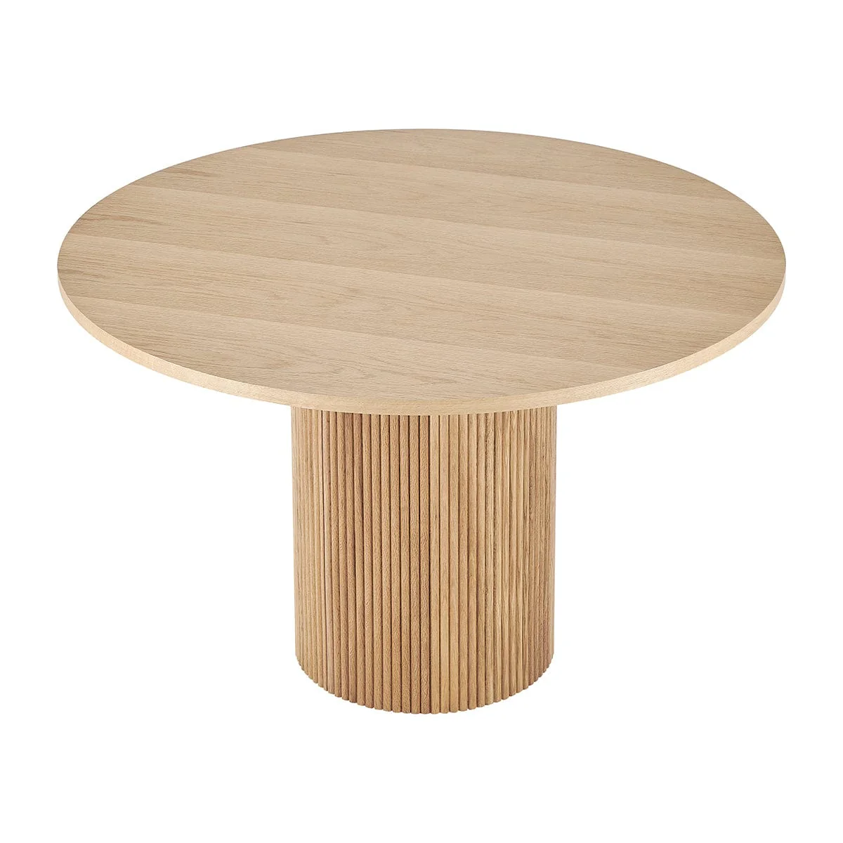 Hattie Panel Round 4-6 Seater Pedestal Dining Table - Natural - Image 3