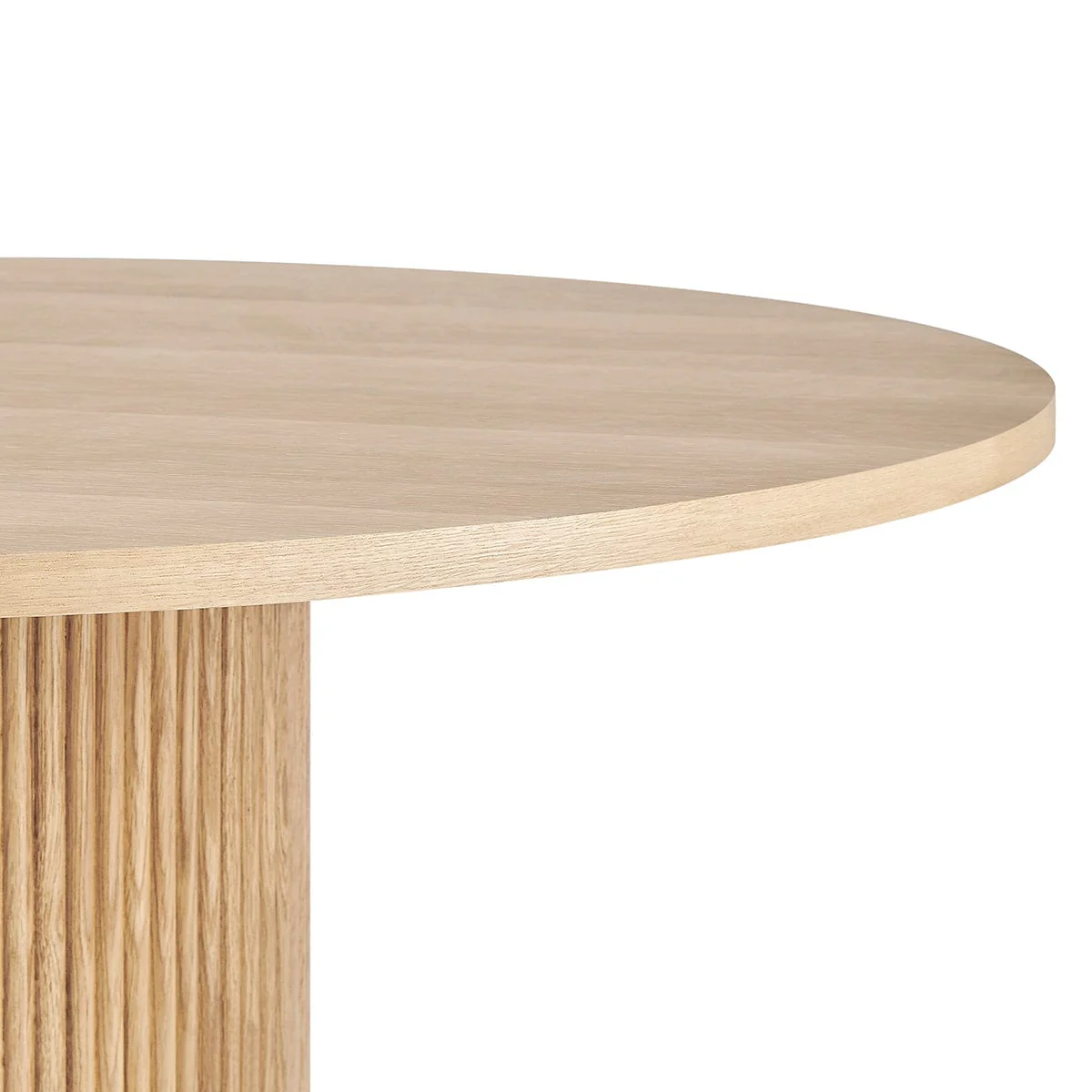 Hattie Panel Round 4-6 Seater Pedestal Dining Table - Natural - Image 4