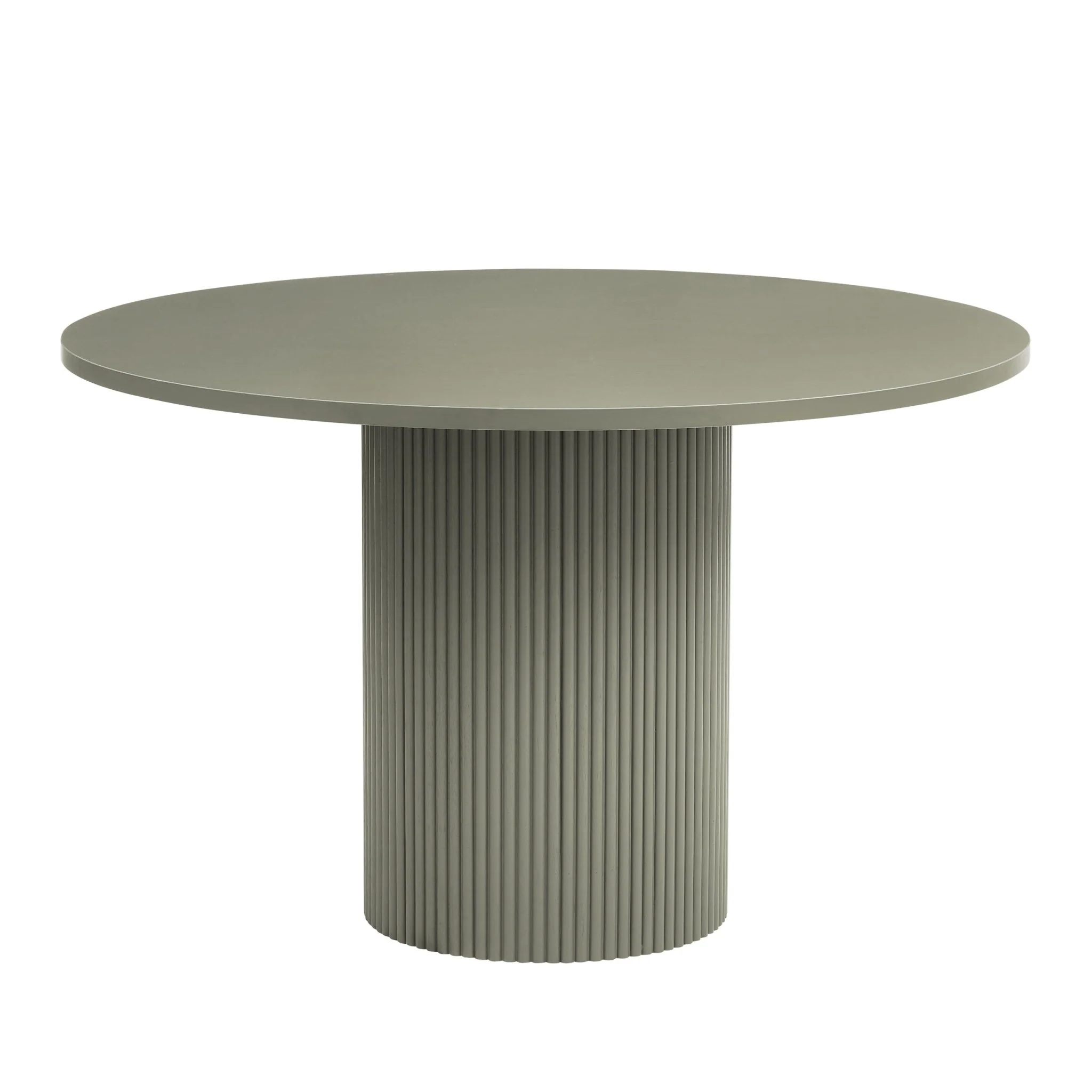 Hattie Panel Round 4-6 Seater Pedestal Dining Table - Vetiver - Image 6