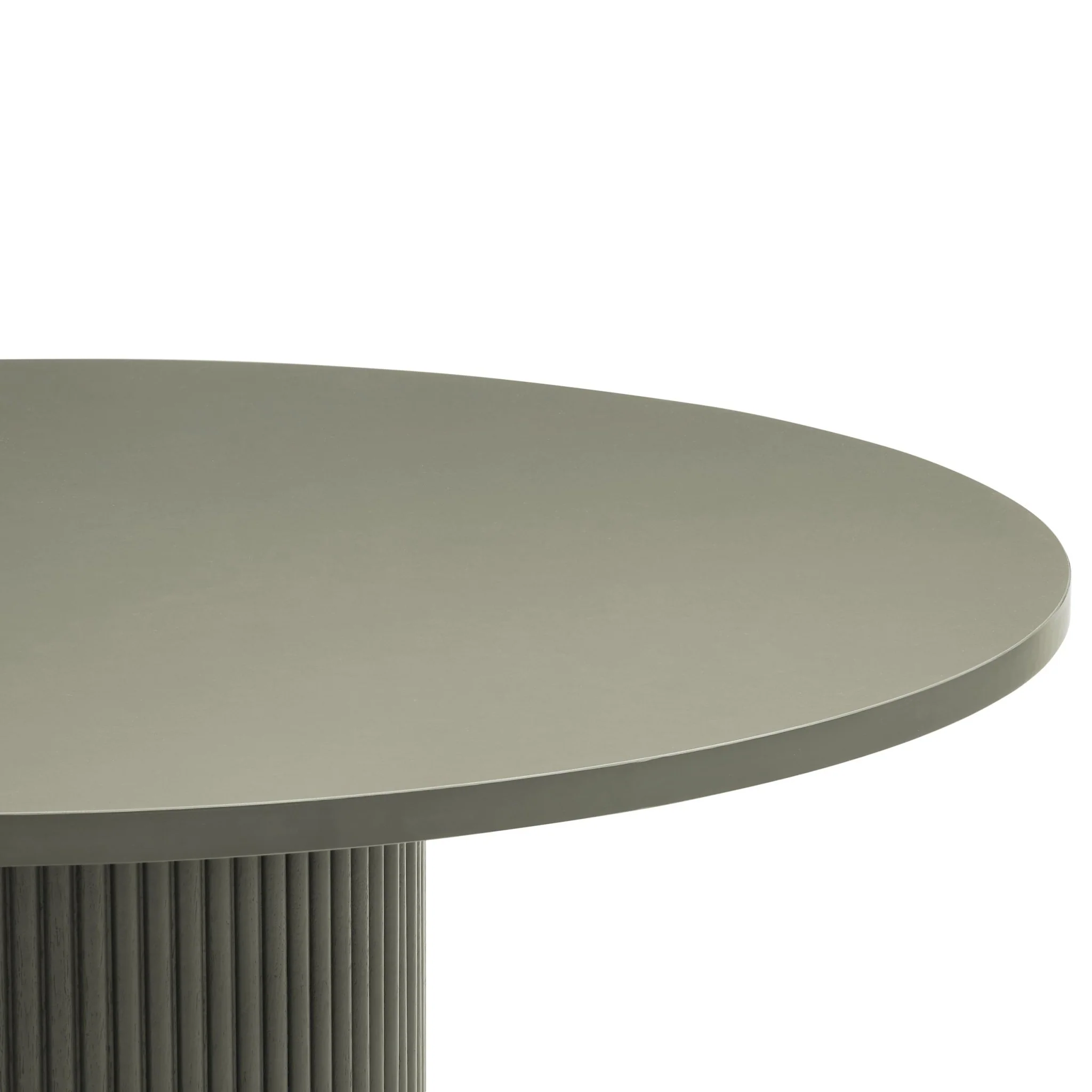 Hattie Panel Round 4-6 Seater Pedestal Dining Table - Vetiver - Image 8