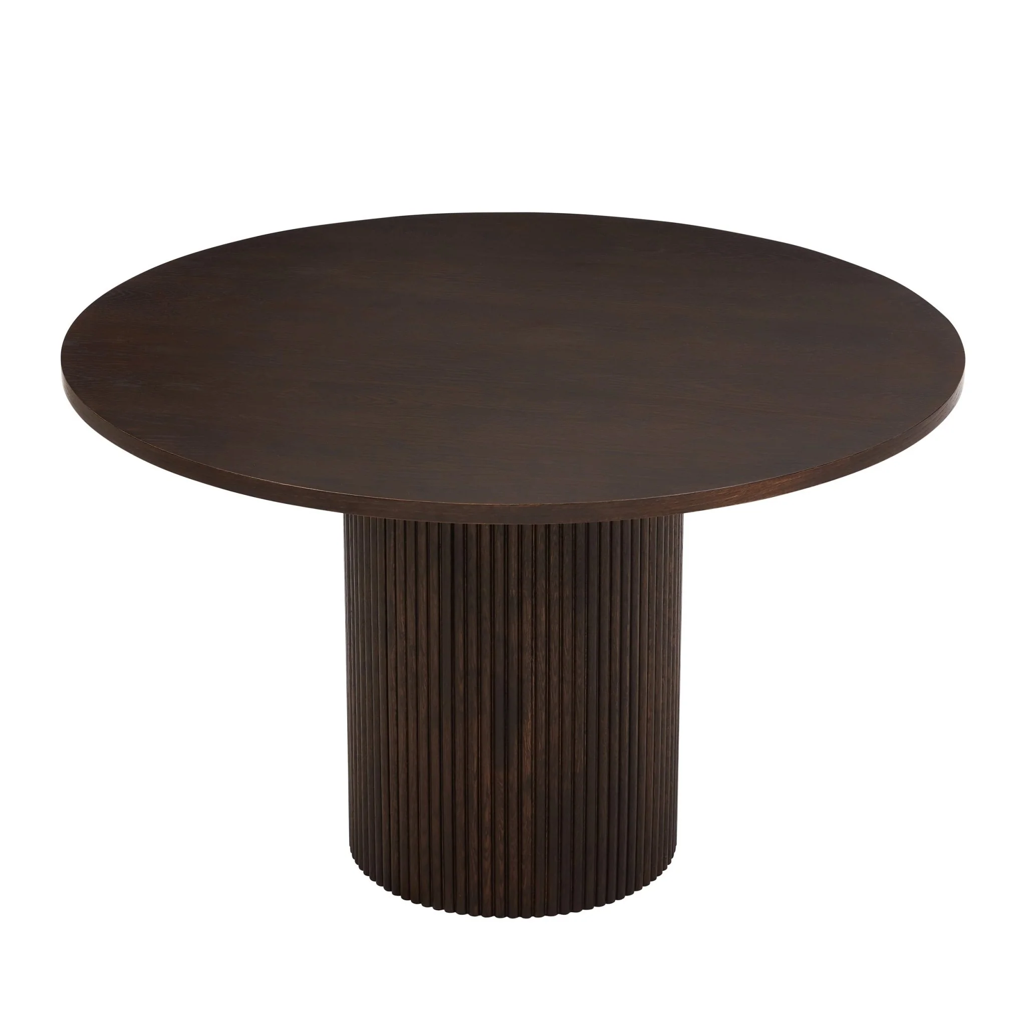 Hattie Panel Round 4-6 Seater Pedestal Dining Table - Walnut - Image 5