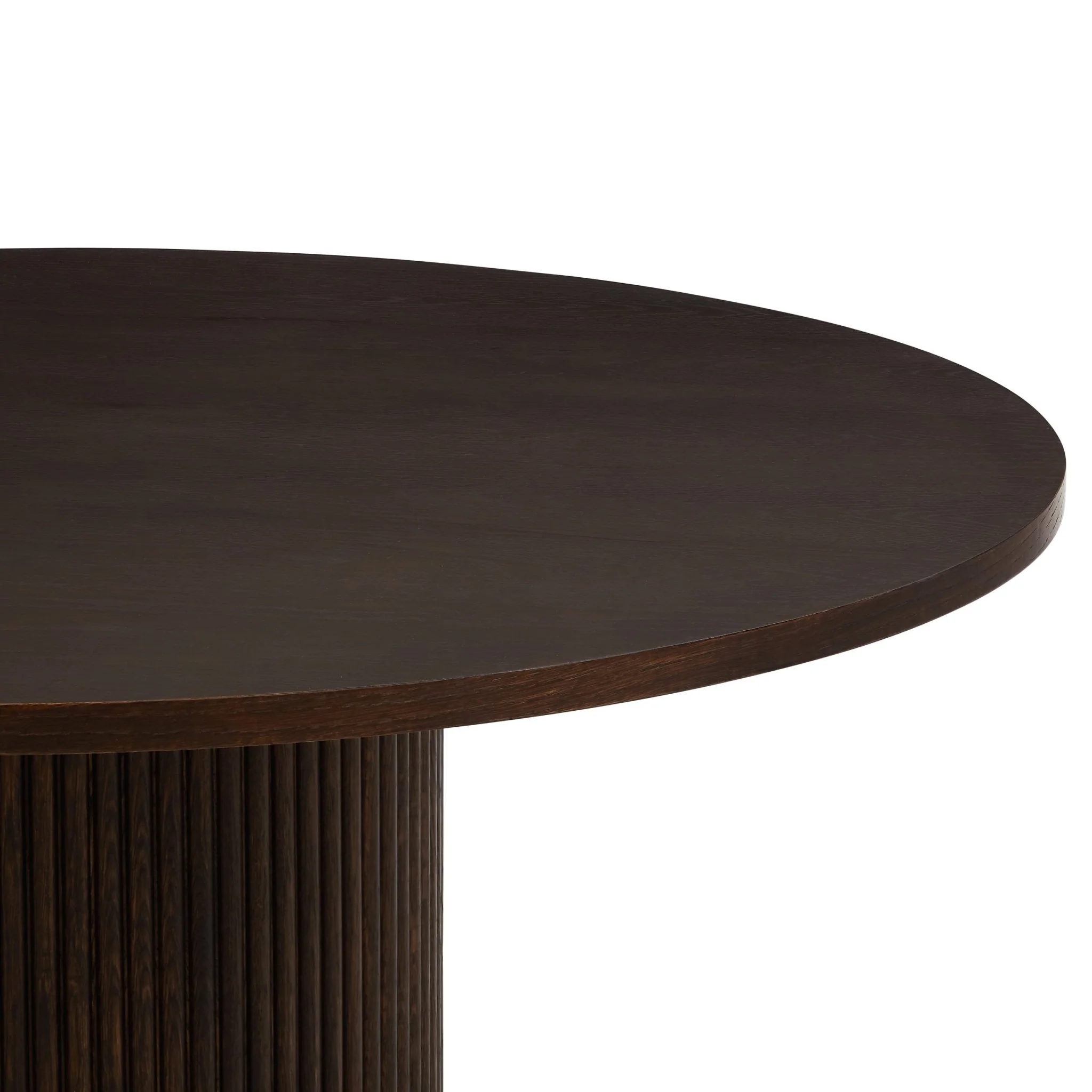 Hattie Panel Round 4-6 Seater Pedestal Dining Table - Walnut - Image 6