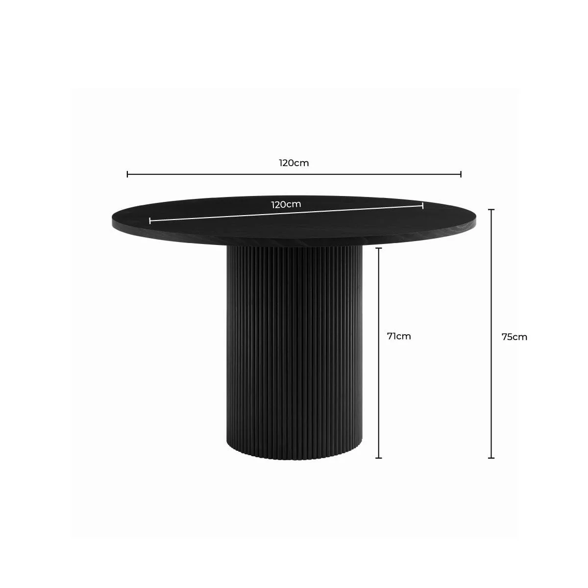 Hattie Panel Round 4-6 Seater Pedestal Dining Table - Walnut - Image 8