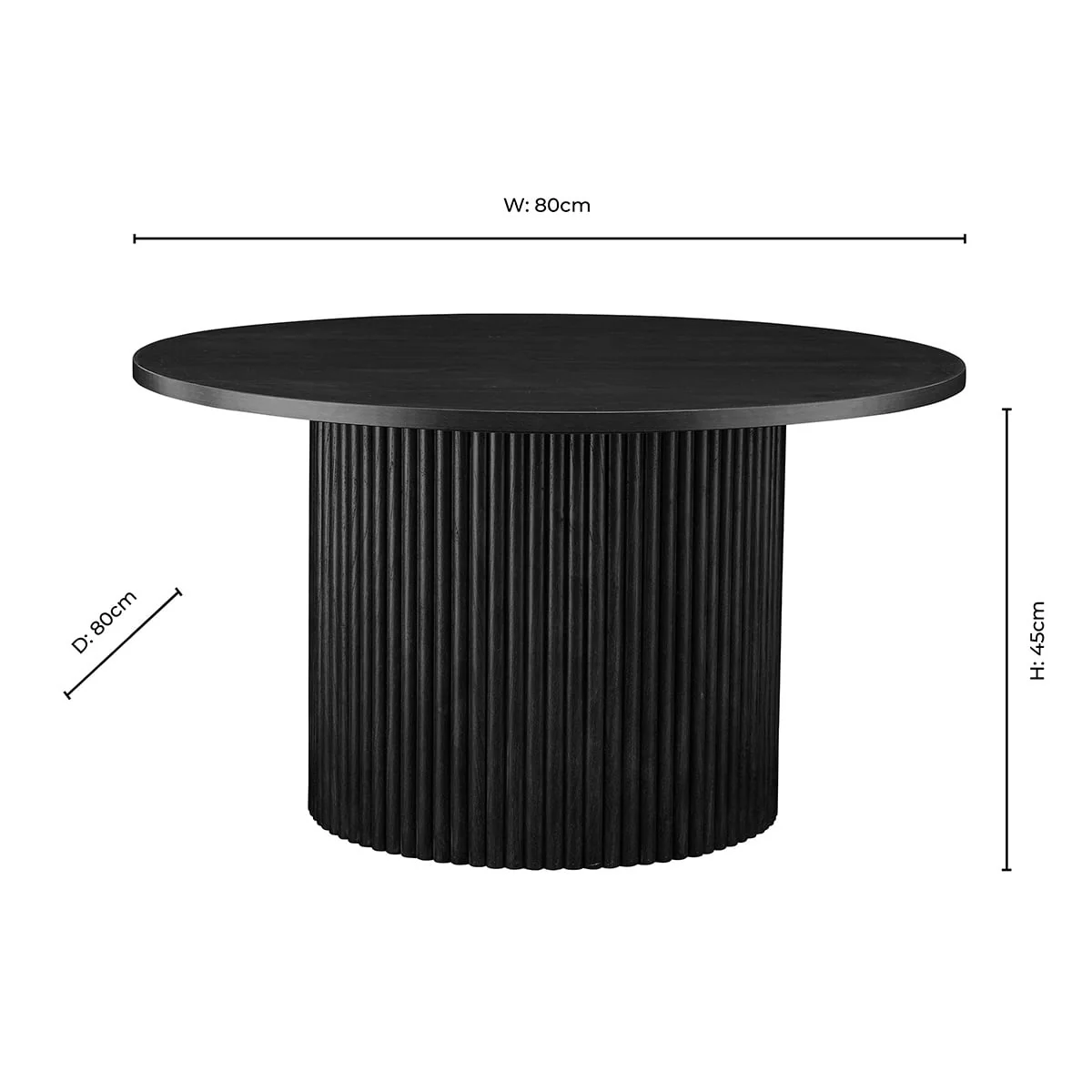 Hattie Round Pedestal Coffee Table - Black - Image 7