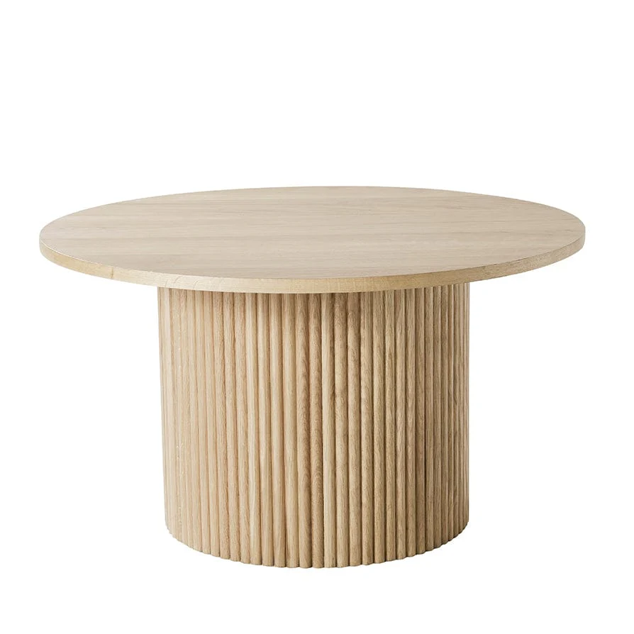 Hattie Round Pedestal Coffee Table - Light Wood - Image 5