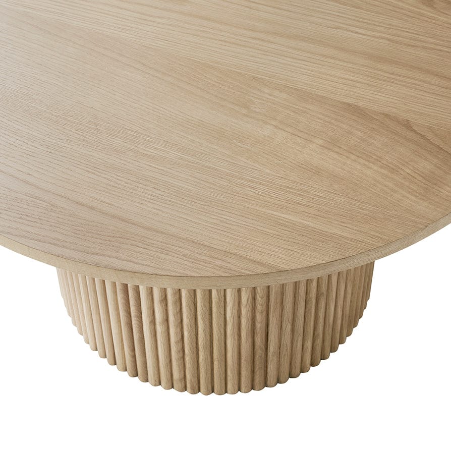 Hattie Round Pedestal Coffee Table - Light Wood - Image 6