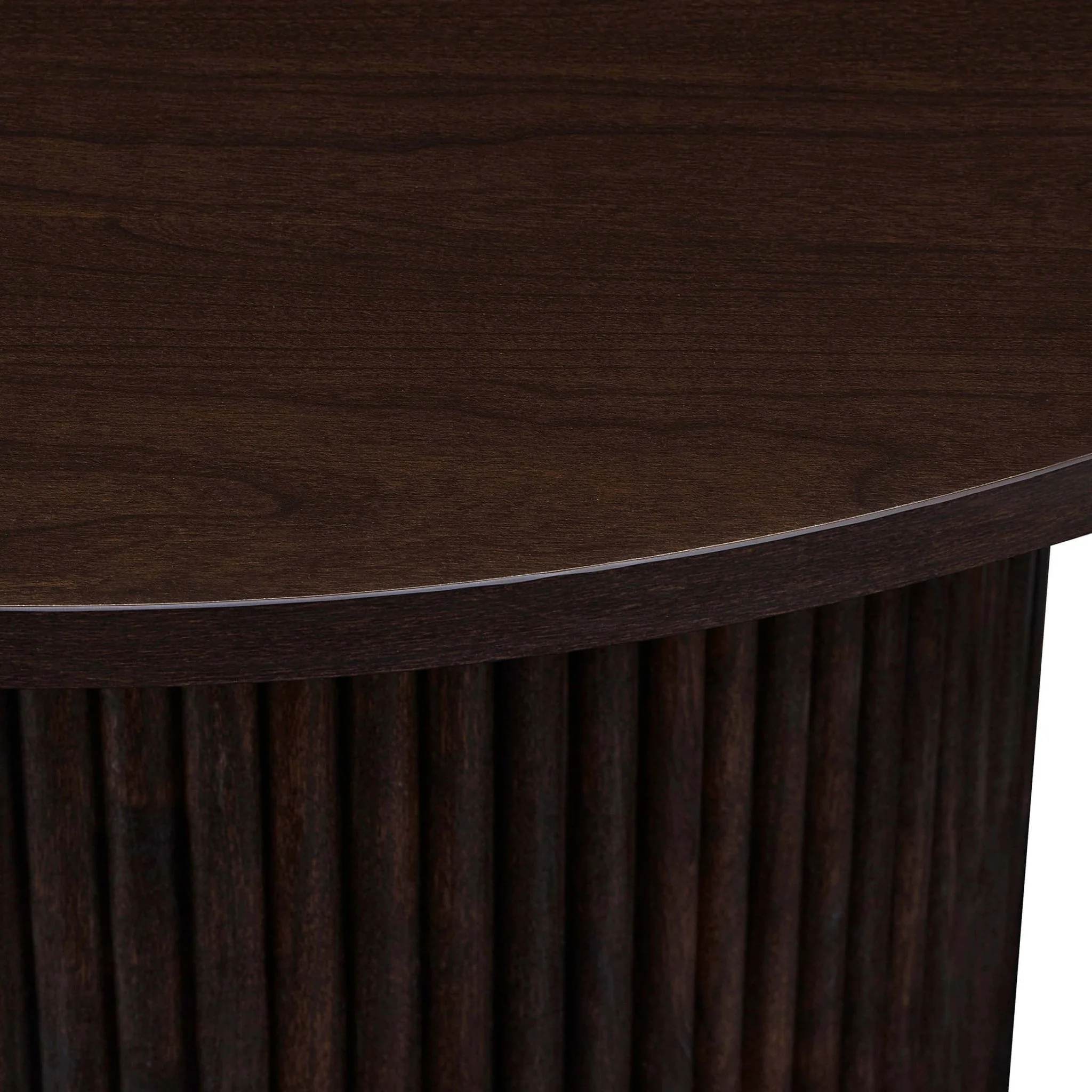 Hattie Round Pedestal Coffee Table - Walnut - Image 4