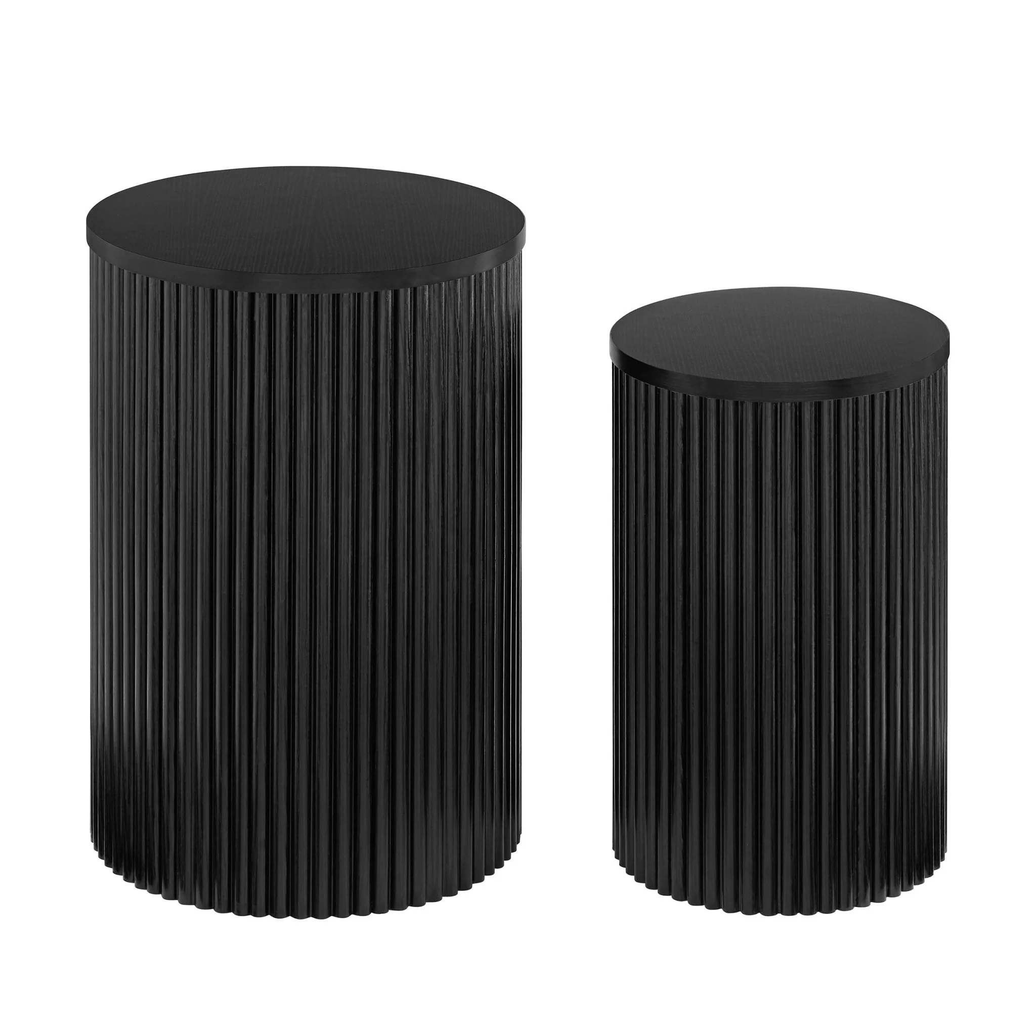 Hattie Round Pedestal Nesting Tables - Black - Image 5