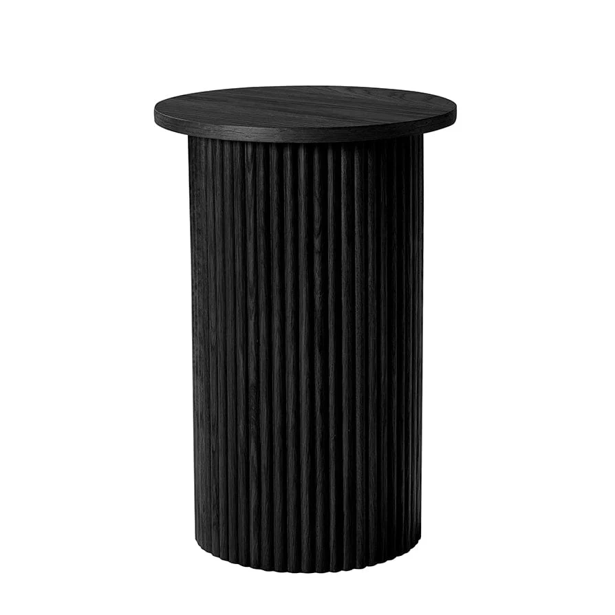 Hattie Round Pedestal Side Table - Black - Image 3