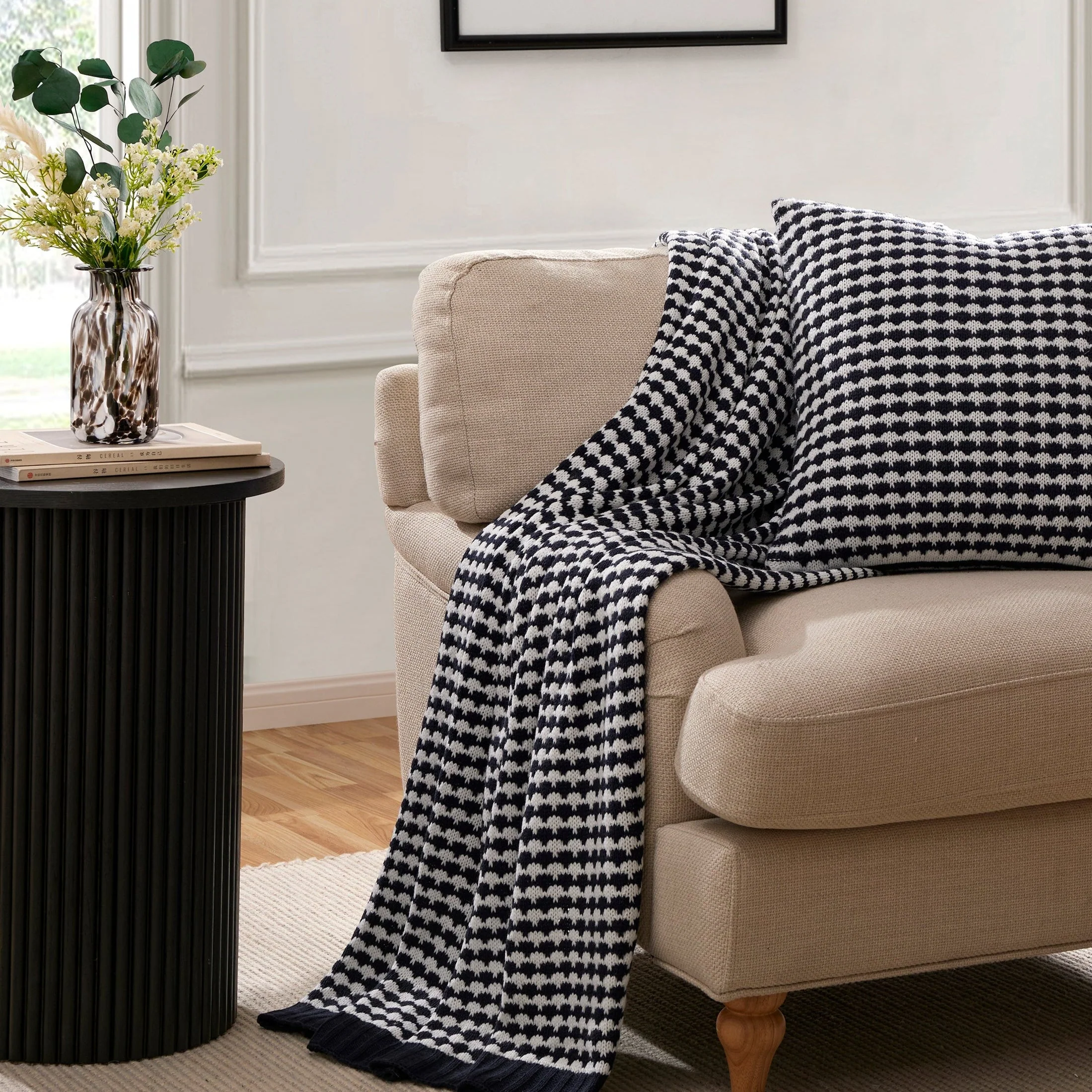 Hattie Round Pedestal Side Table - Black - Image 6