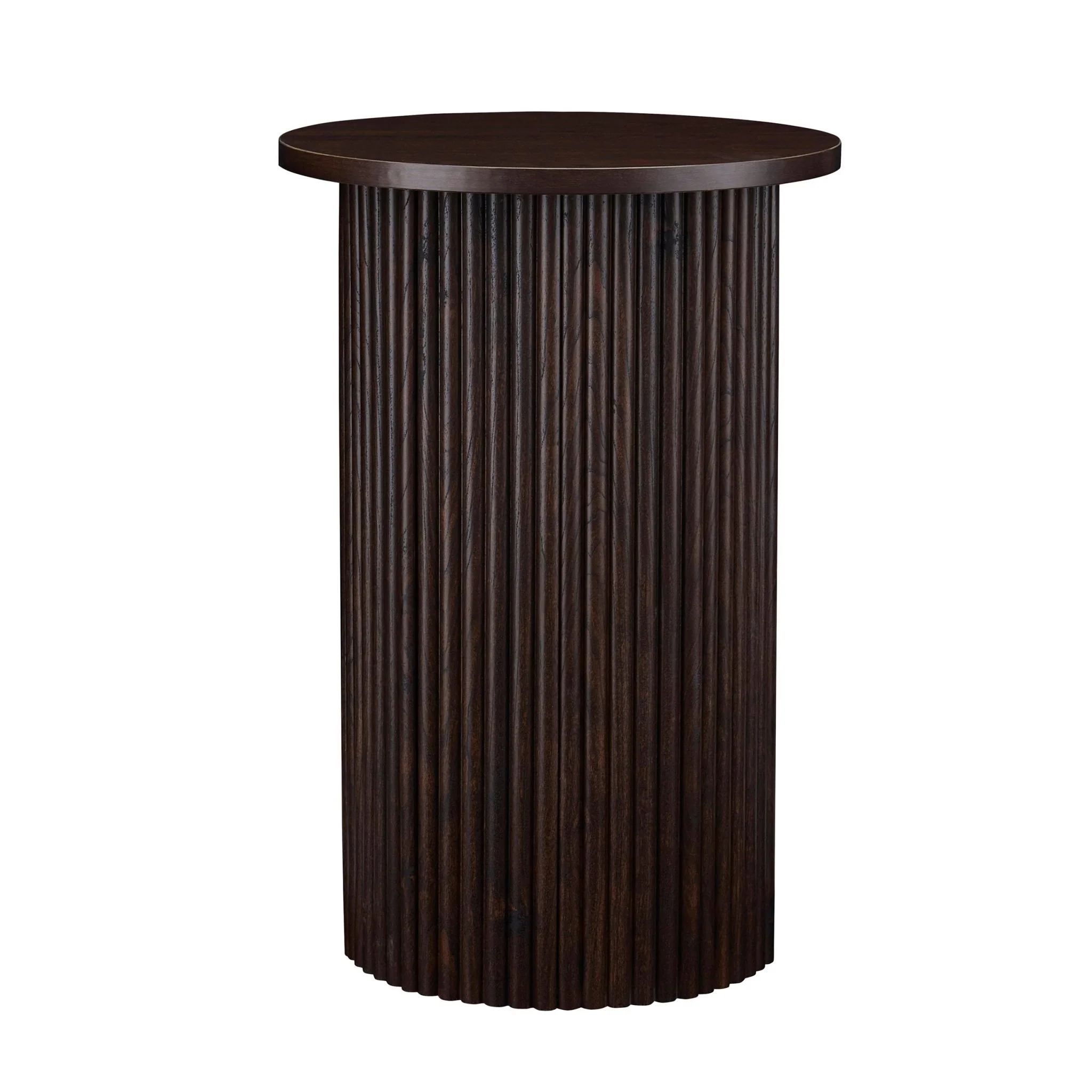 Hattie Round Pedestal Side Table - Walnut - Image 2